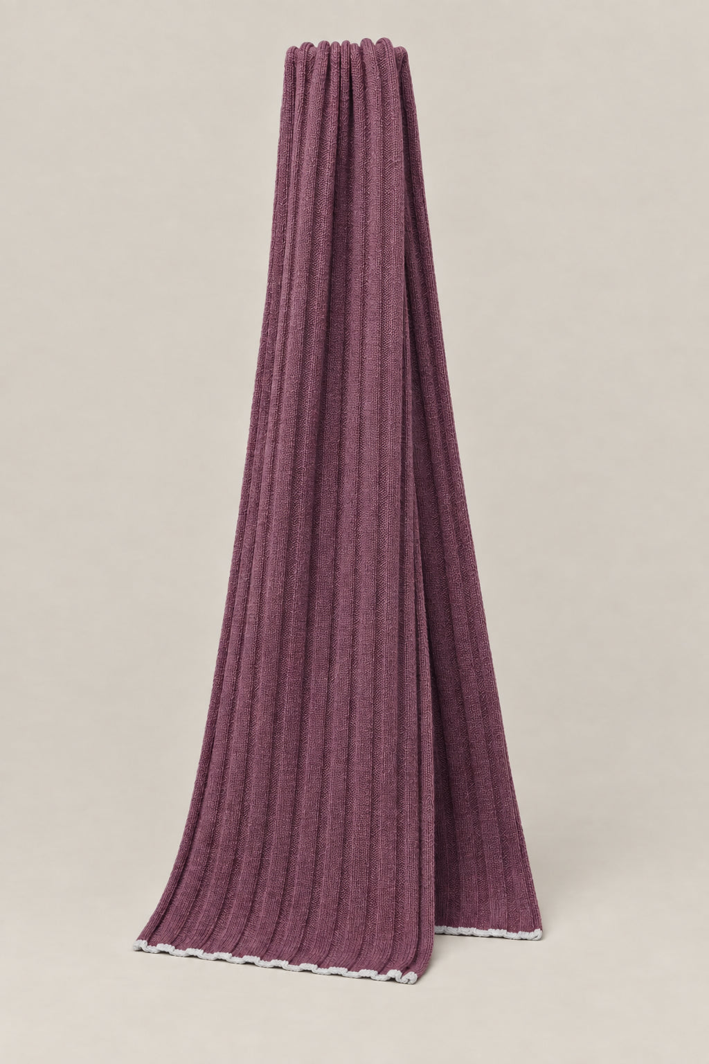 BRUNELLO CUCINELLI MEN'S GRAPE WOOL RIBBED SCARF