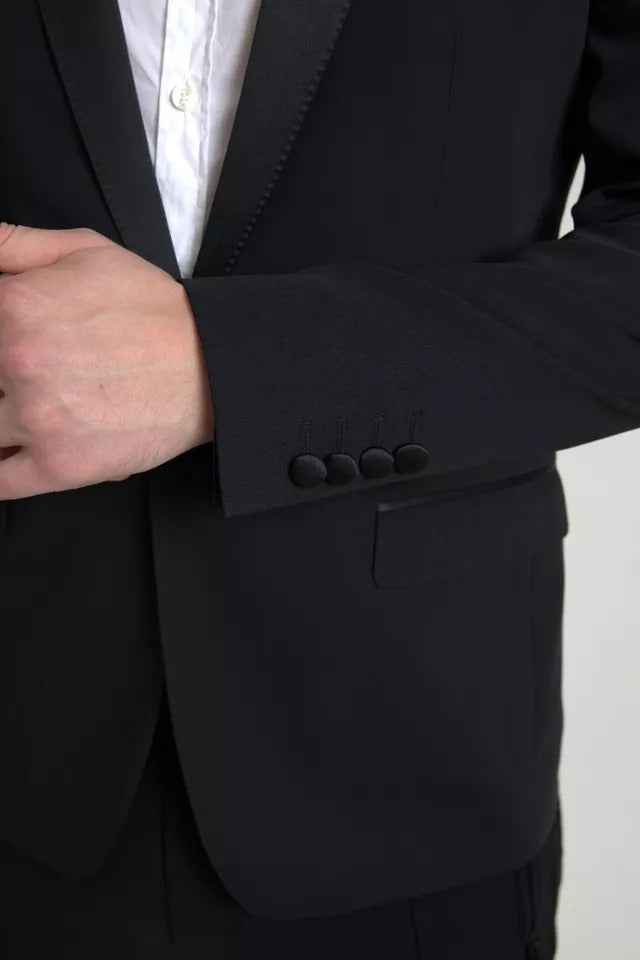Dolce & Gabbana Black Wool Single Breasted MARTINI Blazerclothing