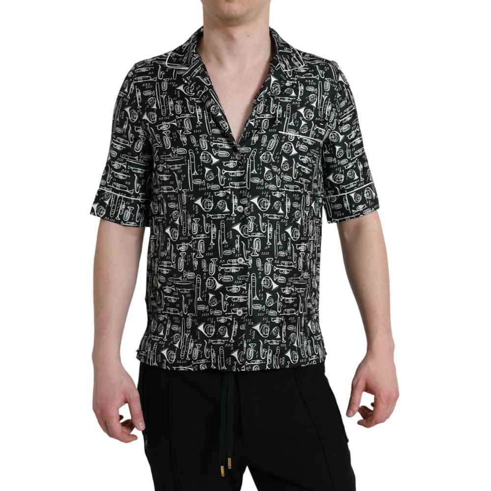Dolce & Gabbana Black Silk Shortsleeve Shirt