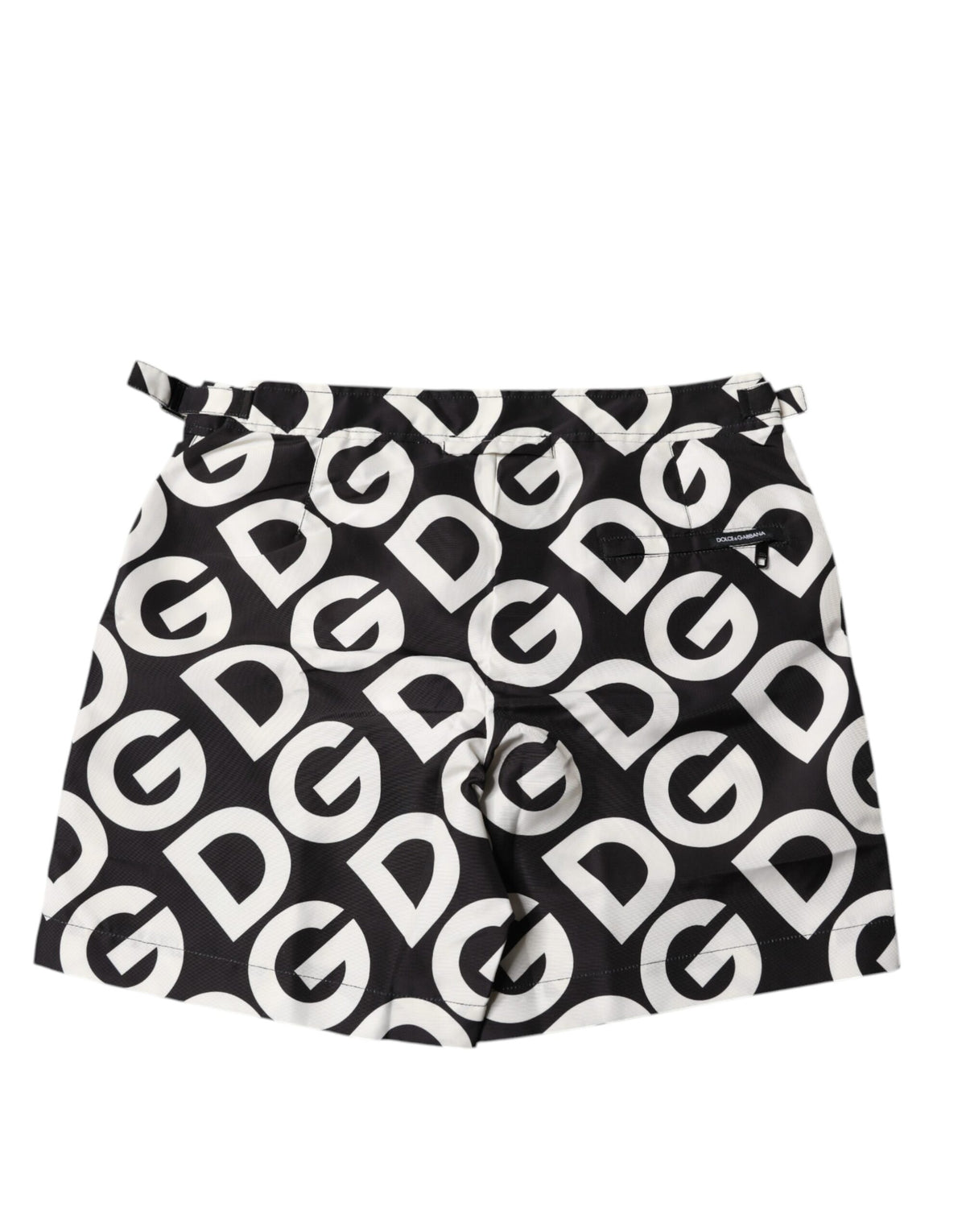 Dolce & Gabbana Black White Logo Beachwear Shorts Swimwear