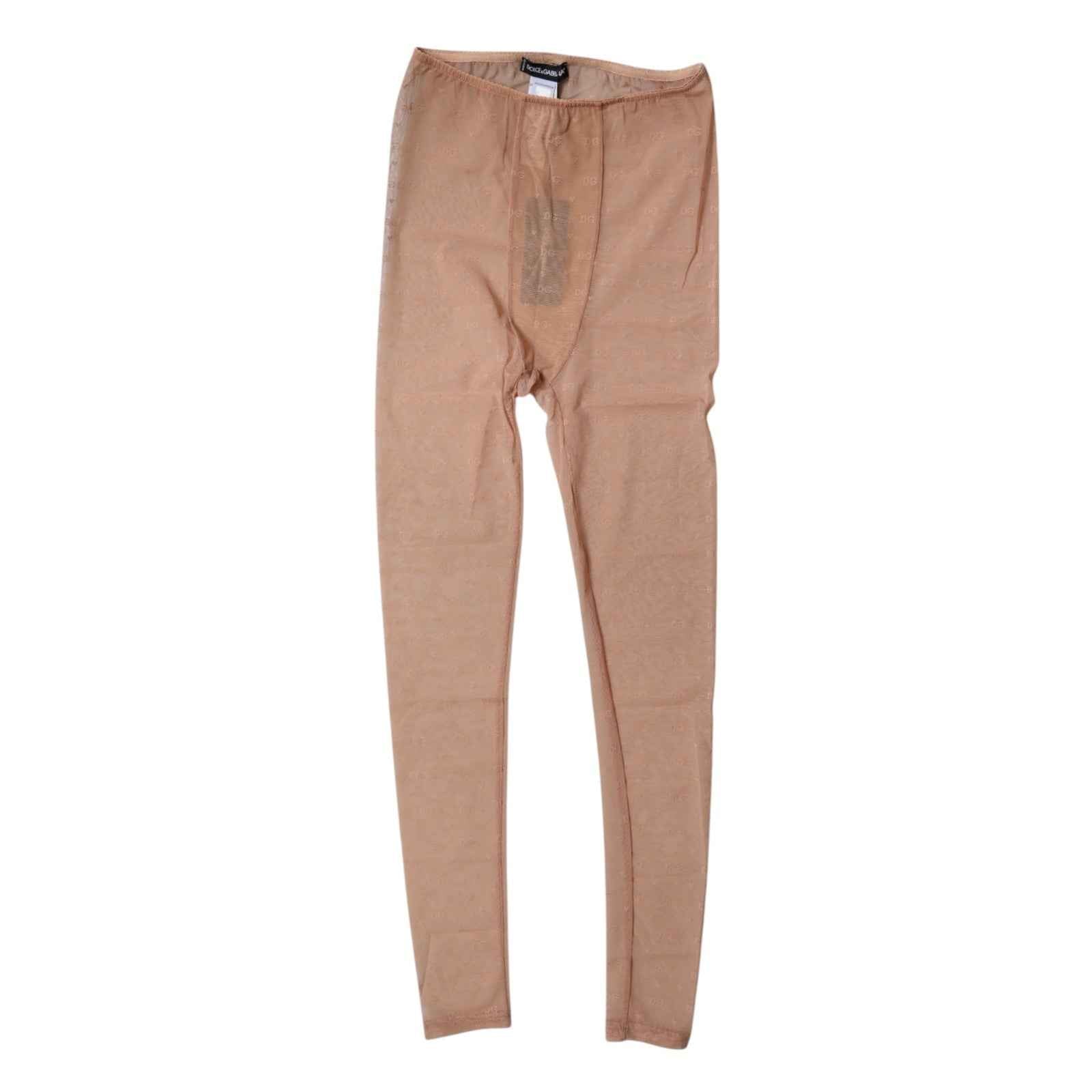 Dolce & Gabbana Nude Beige Logo Lace Lingerie Pants Underwear