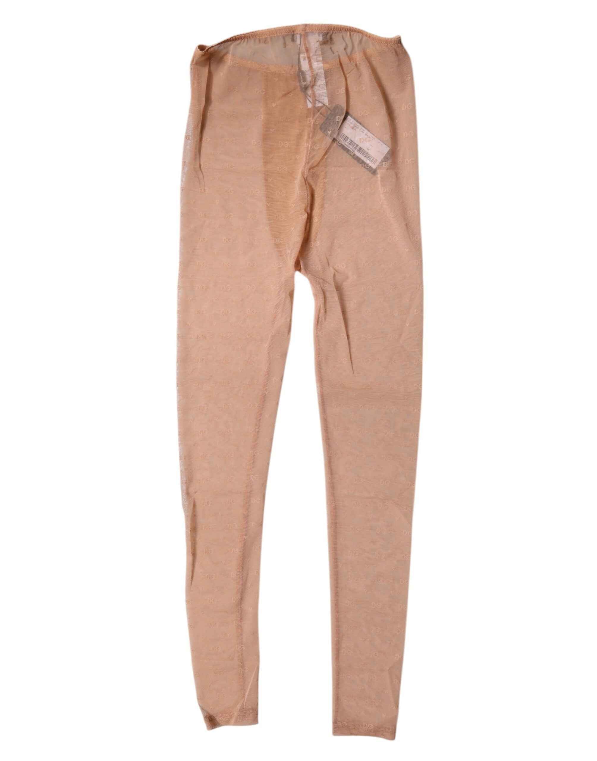 Dolce & Gabbana Nude Beige Logo Lace Lingerie Pants Underwear