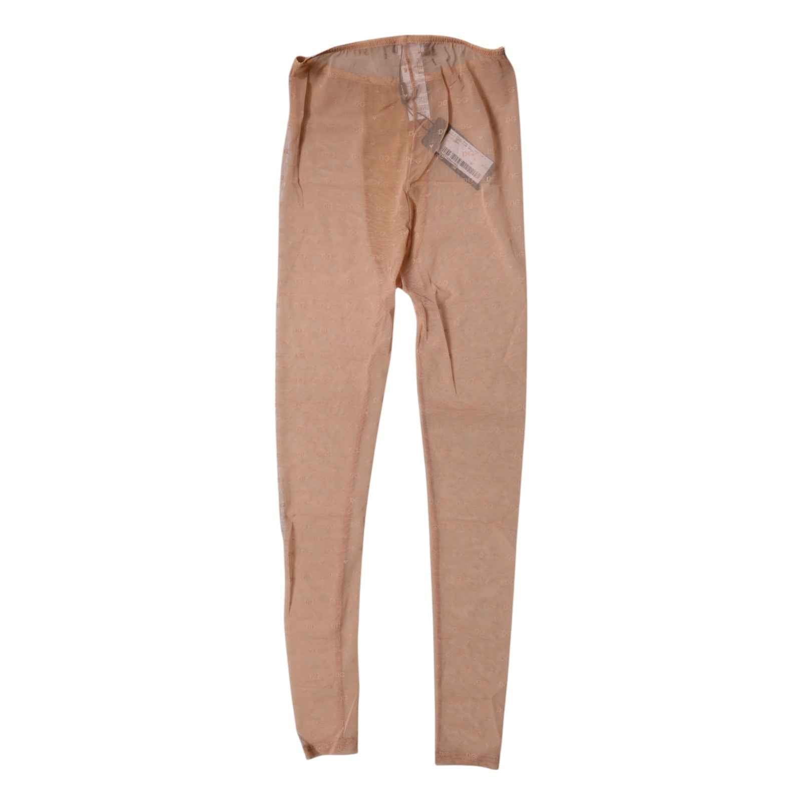 Dolce & Gabbana Nude Beige Logo Lace Lingerie Pants Underwear