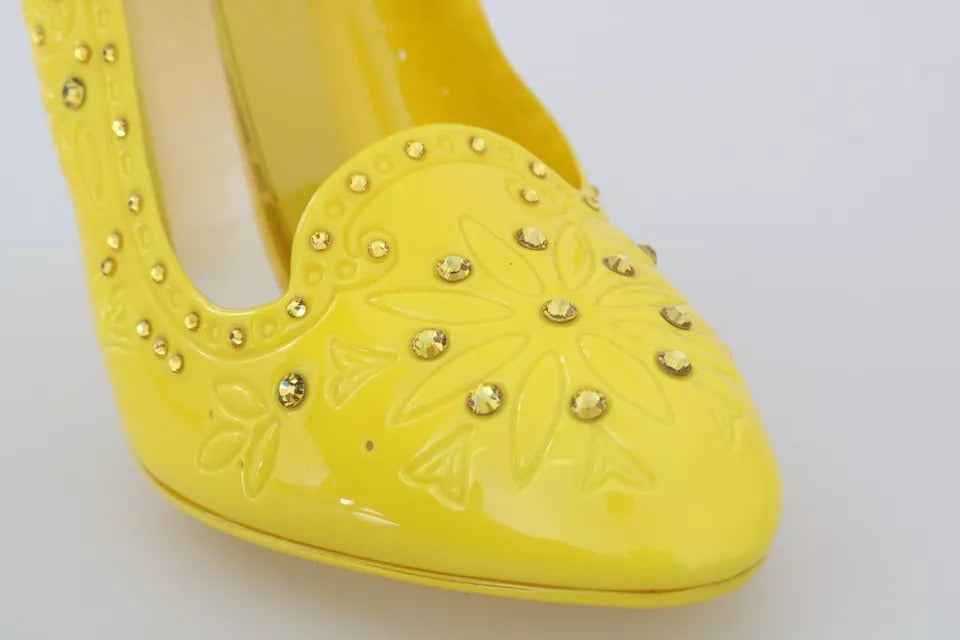 Dolce & Gabbana Yellow Crystal Heels CINDERELLA Shoes