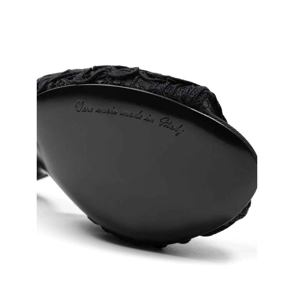 Dolce & Gabbana Black Cotton Mules
