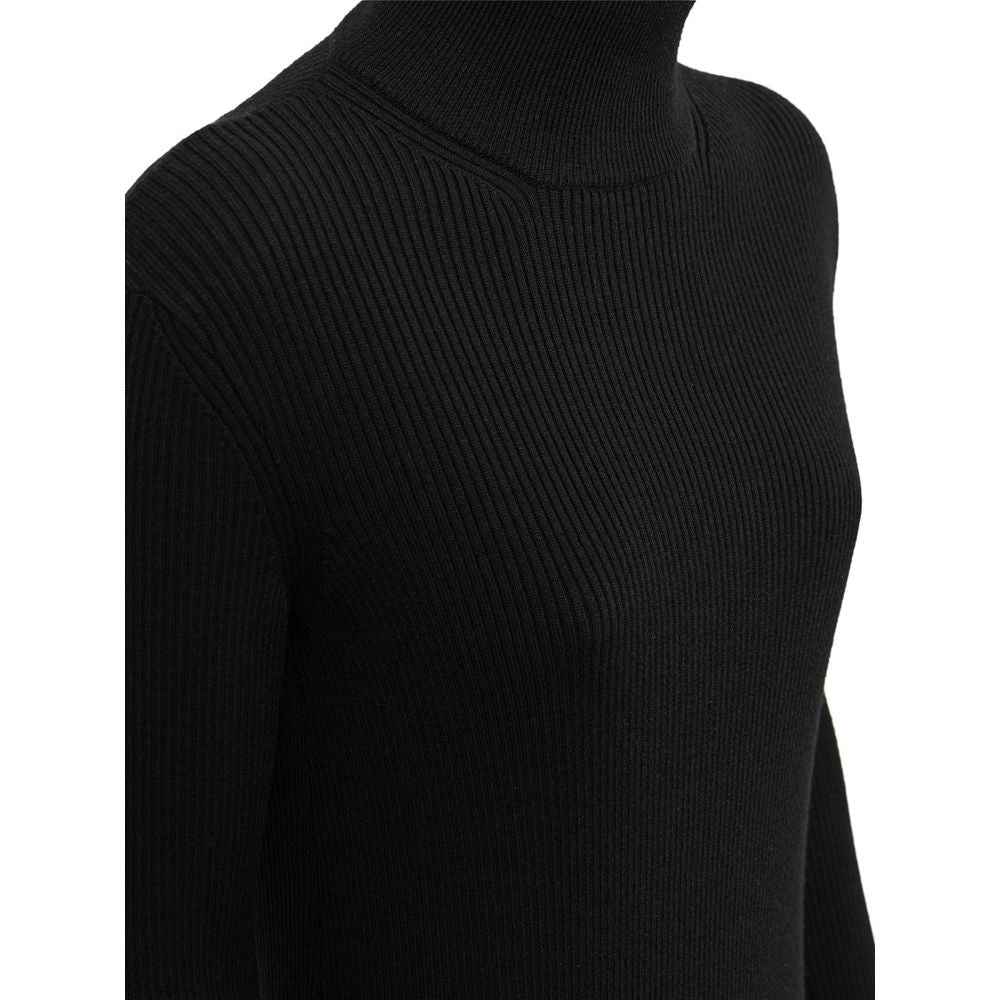 Bottega Veneta Black Wool Long Dress