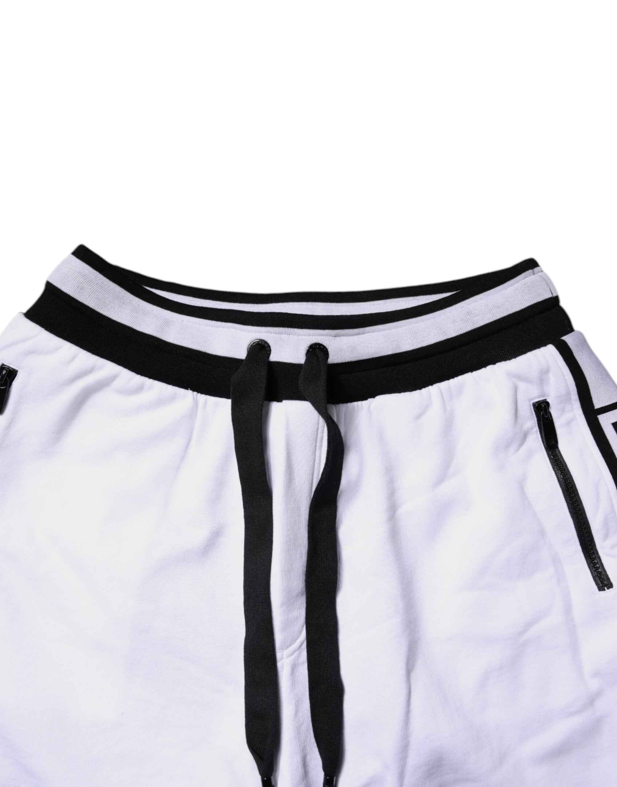 Dolce & Gabbana Black White Cotton Layered Sweatpants Pants