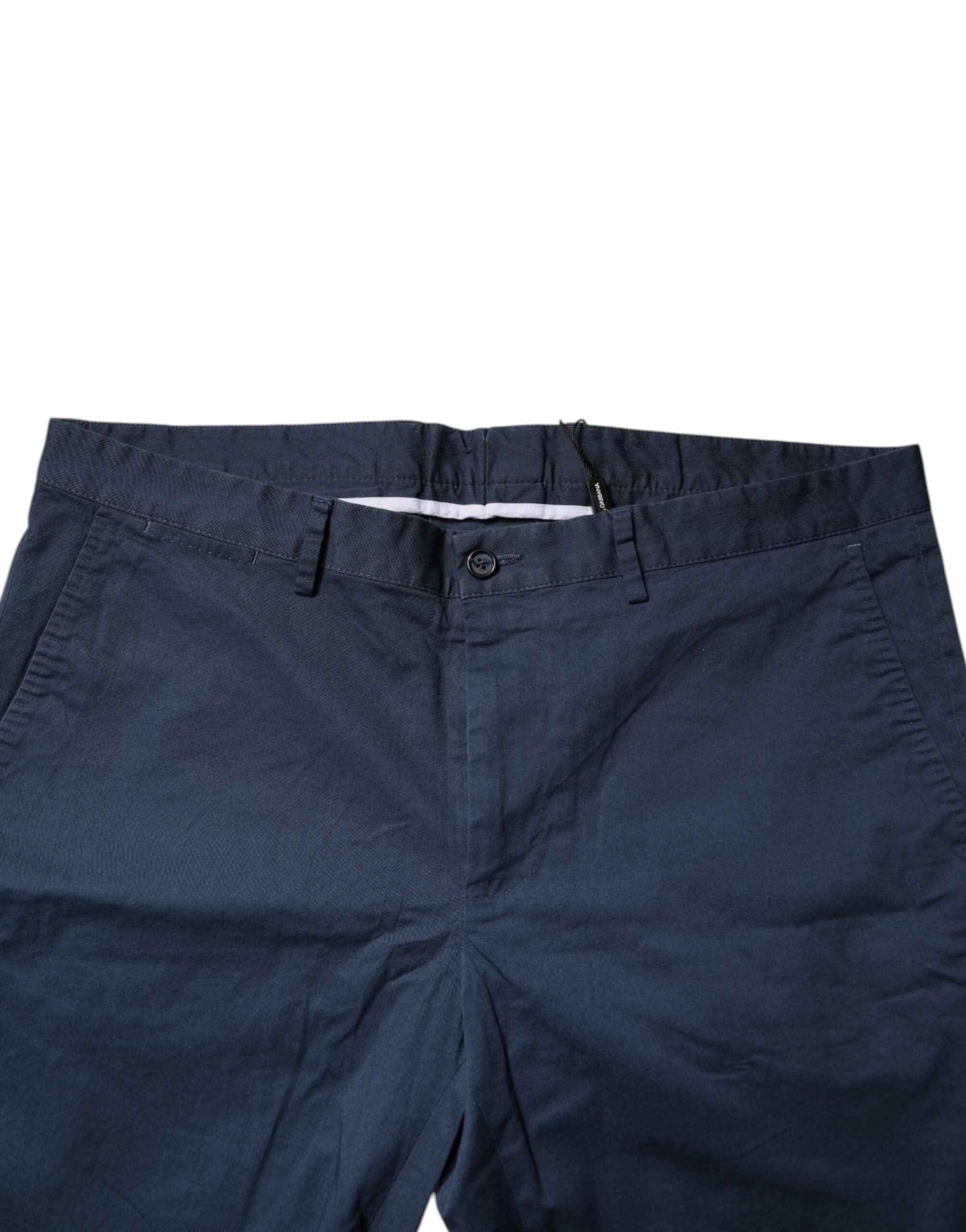 Dolce & Gabbana Blue Cotton Mid Waist Men Bermuda Shorts