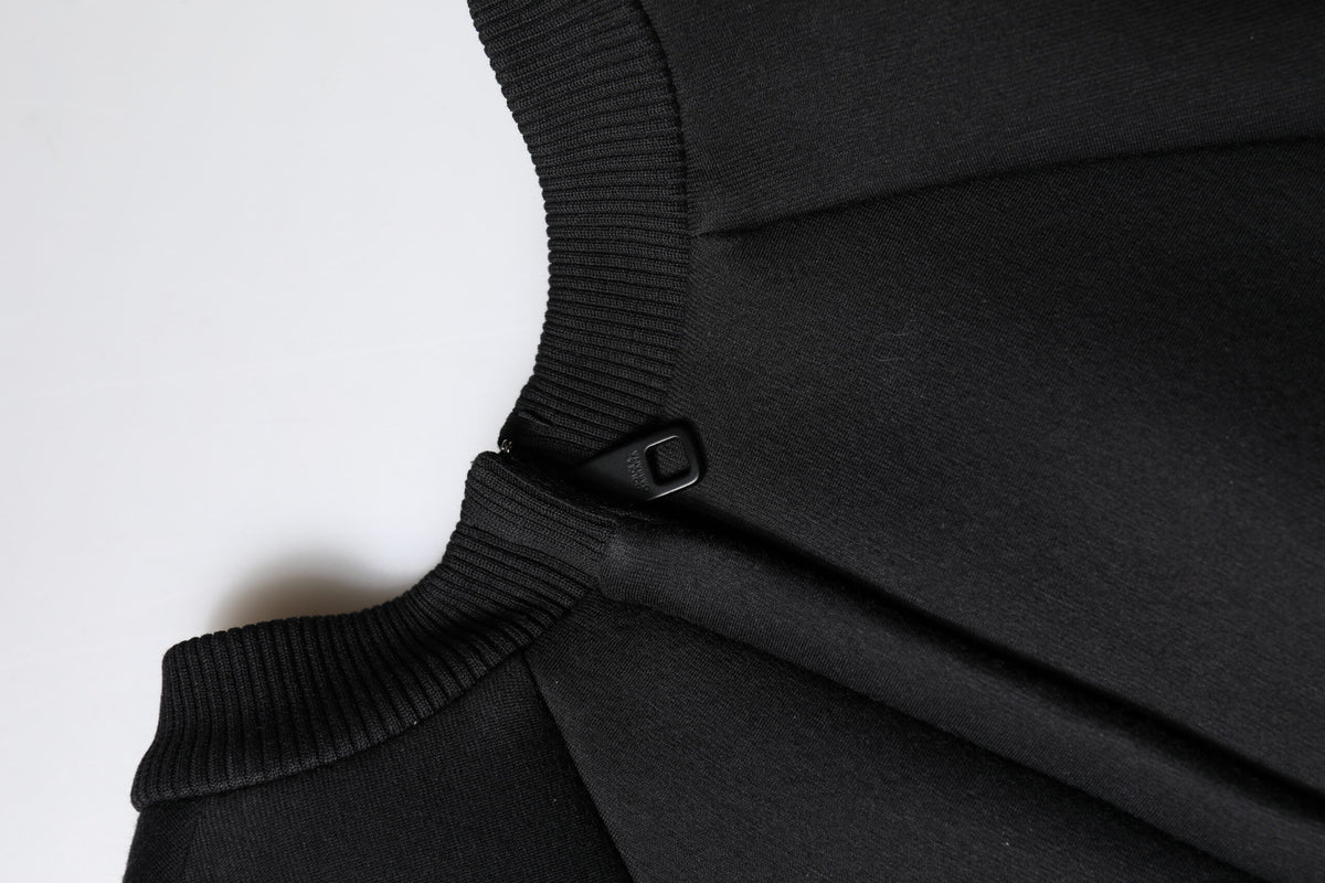 Dolce & Gabbana Black Cotton Long Sleeves A-line Mini Dress