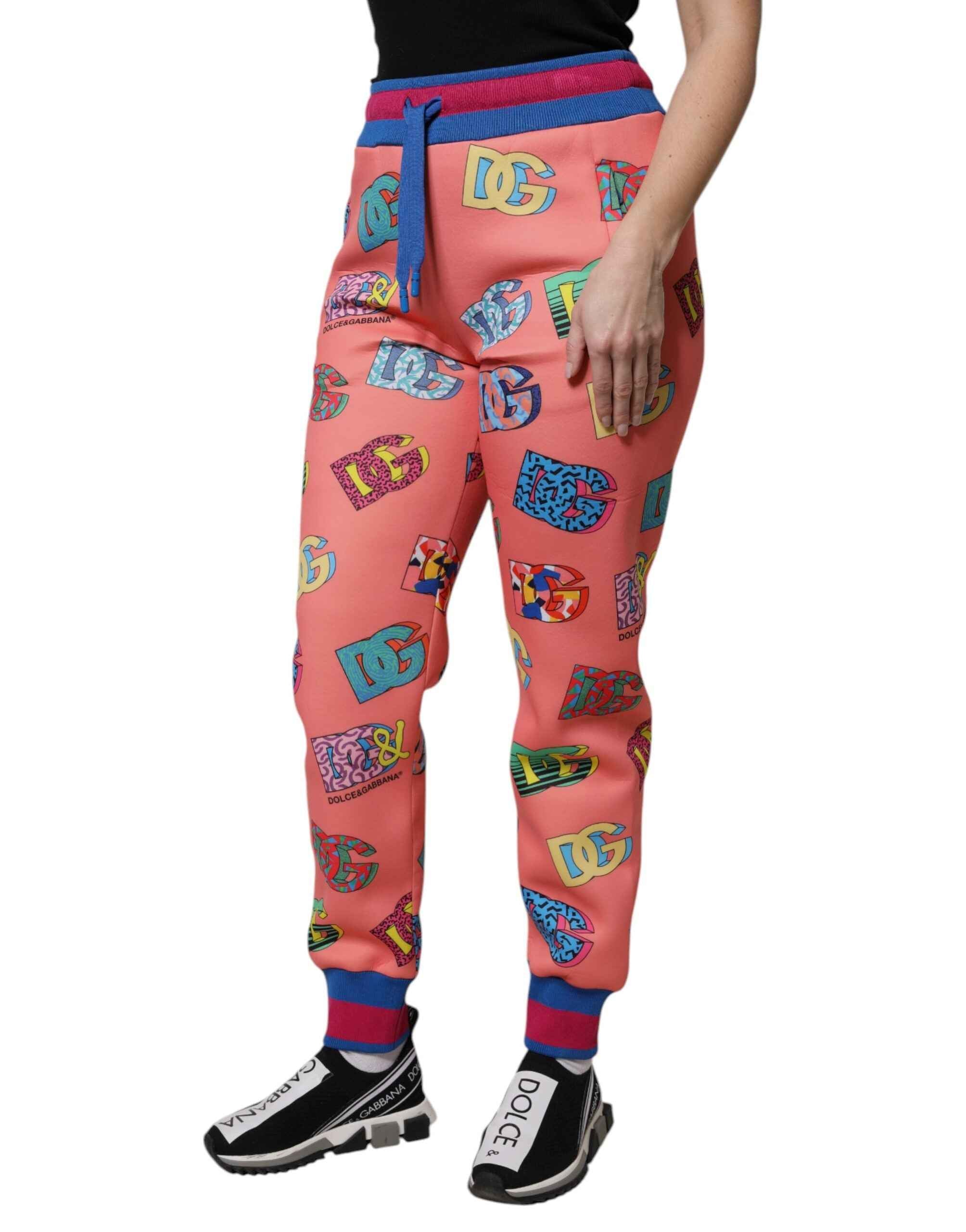 Dolce & Gabbana Pink Logo Monogram Jogger Sweatpants Pants