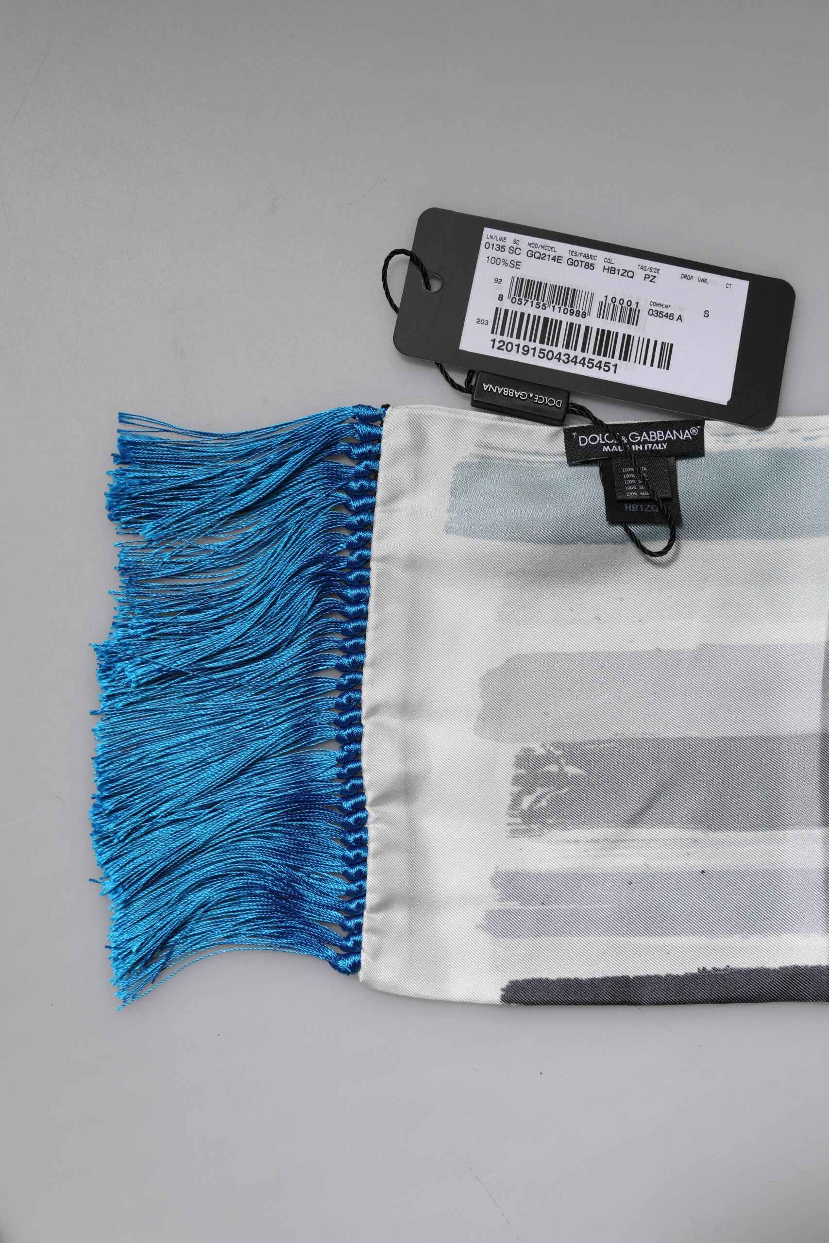 Dolce & Gabbana Multicolor Stripes Silk Fringes Neck Foulard Scarf