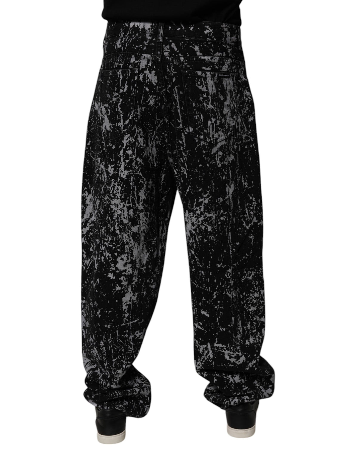 Dolce & Gabbana Dark Gray Tie Dye Cotton Straight Men Denim Jeans
