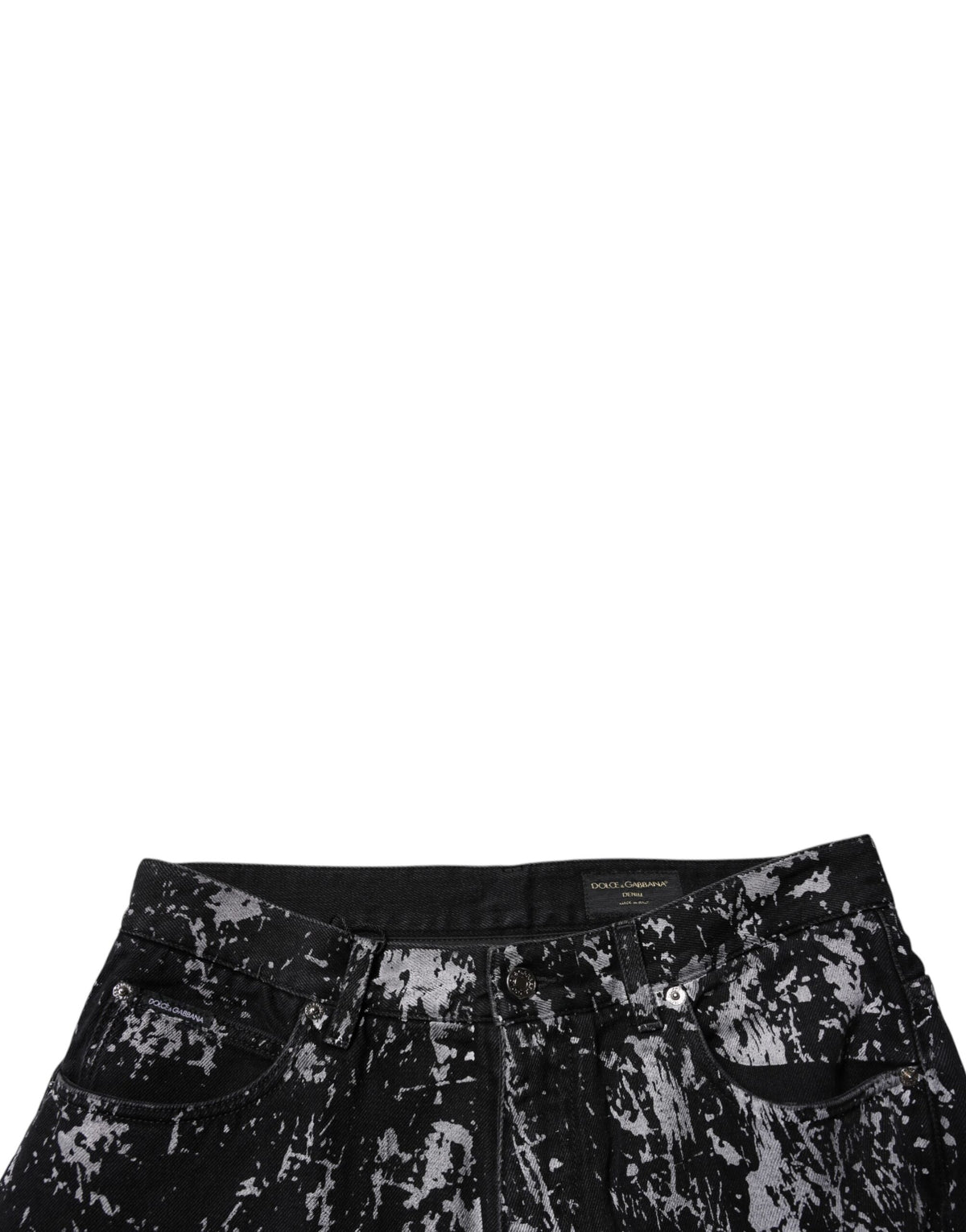 Dolce & Gabbana Dark Gray Tie Dye Cotton Straight Men Denim Jeans