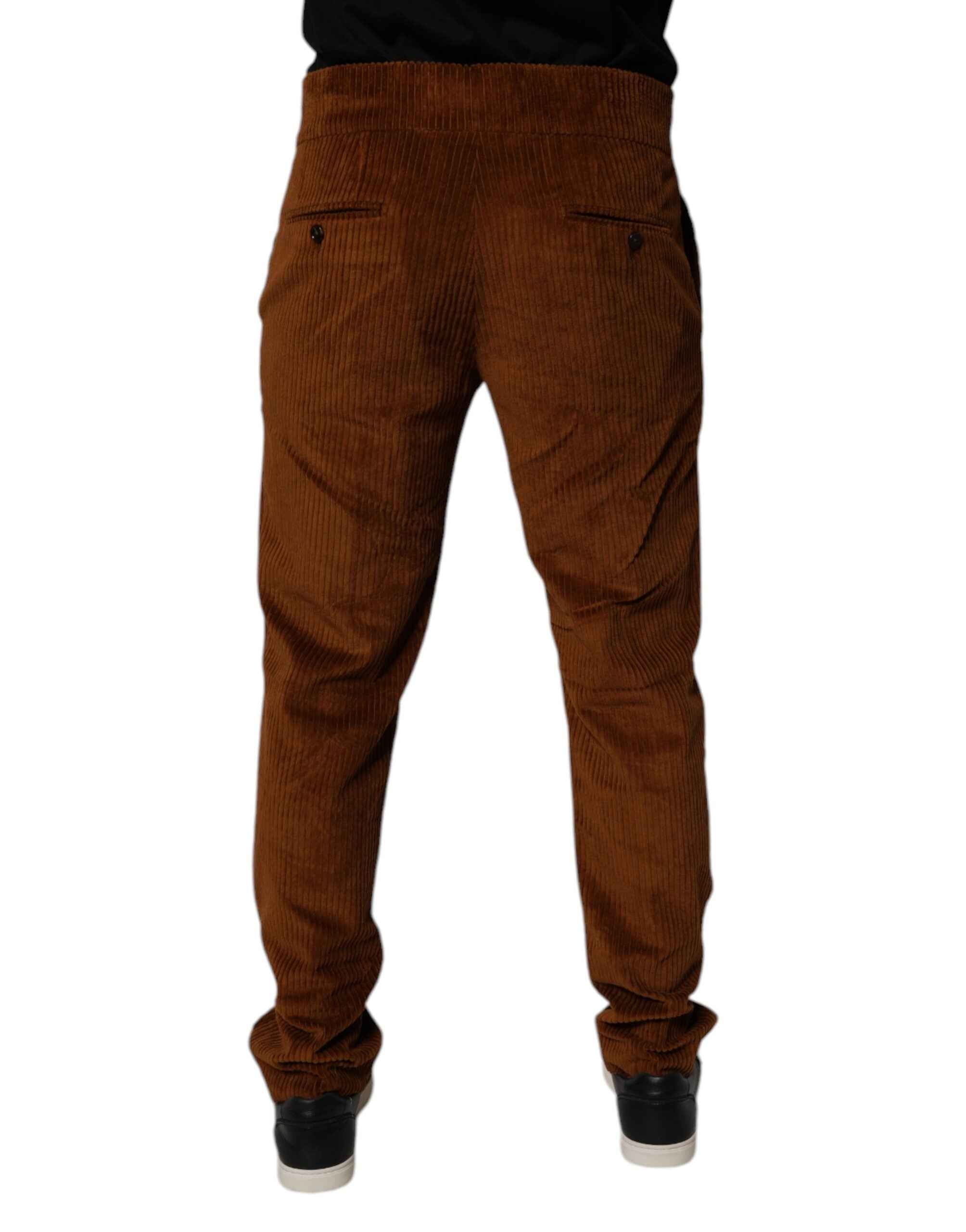 Dolce & Gabbana Dark Brown Corduroy Cotton Skinny Denim Jeans