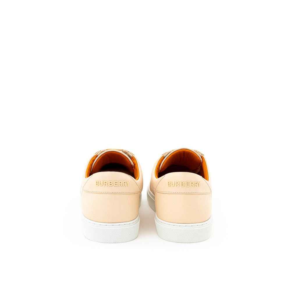 Burberry Pink Leather Low Top Sneakers