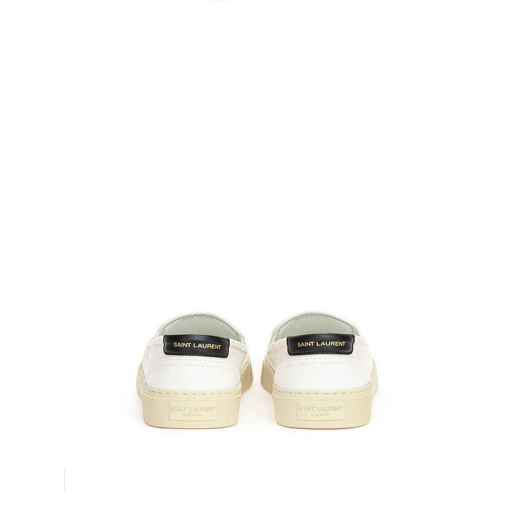 Saint Laurent White Cotton Low Top Sneakers