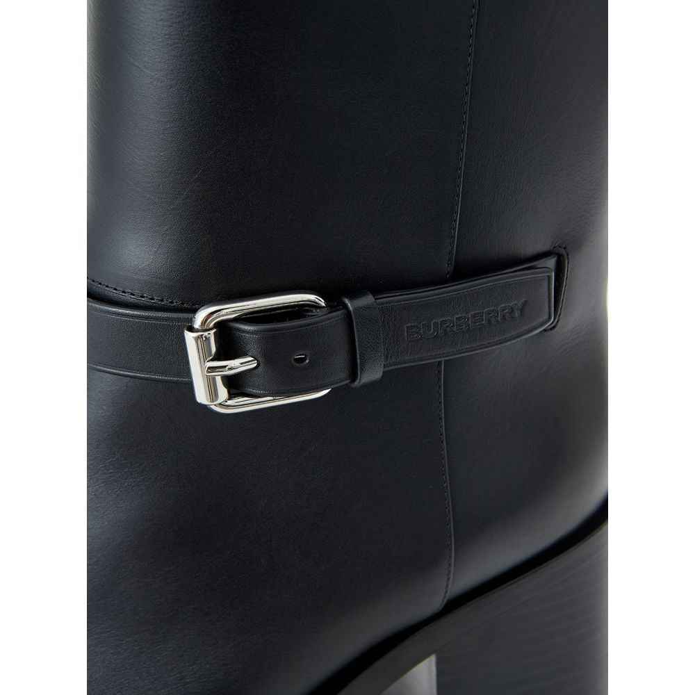 Burberry Black Leather Ankle Boots
