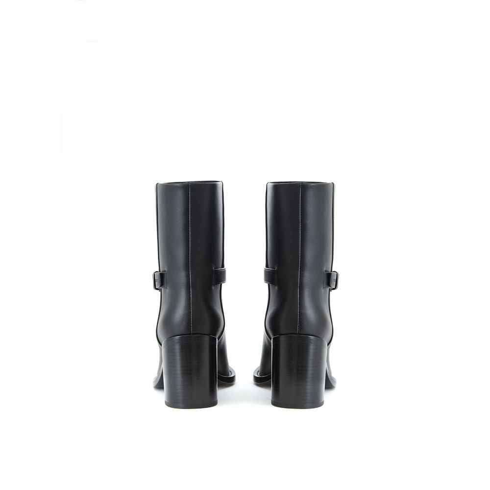 Burberry Black Leather Ankle Boots