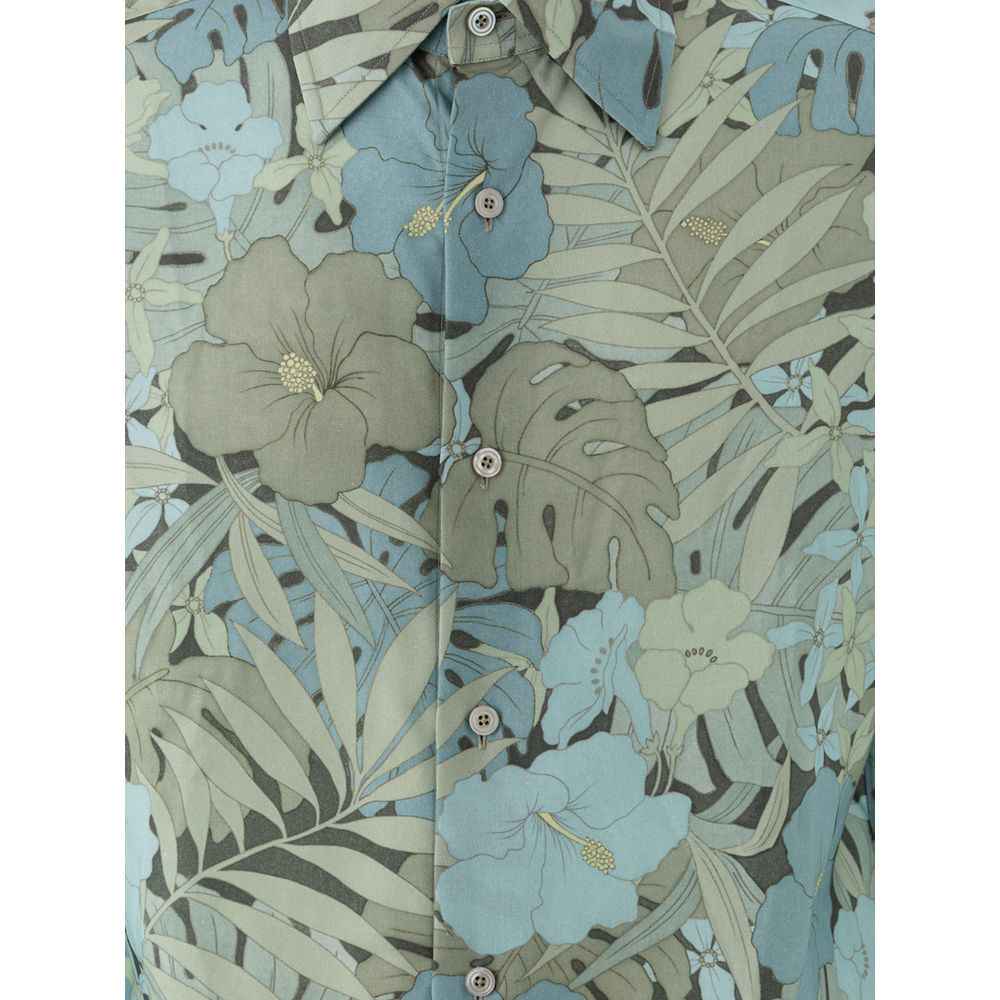 Tom Ford Blue Lyocell Pattern Shirt