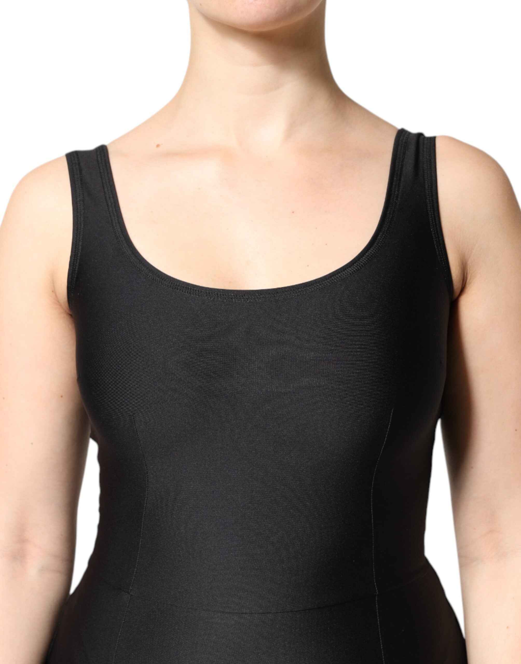 Dolce & Gabbana Black Sleeveless Bodycon Women Jumpsuit Dress