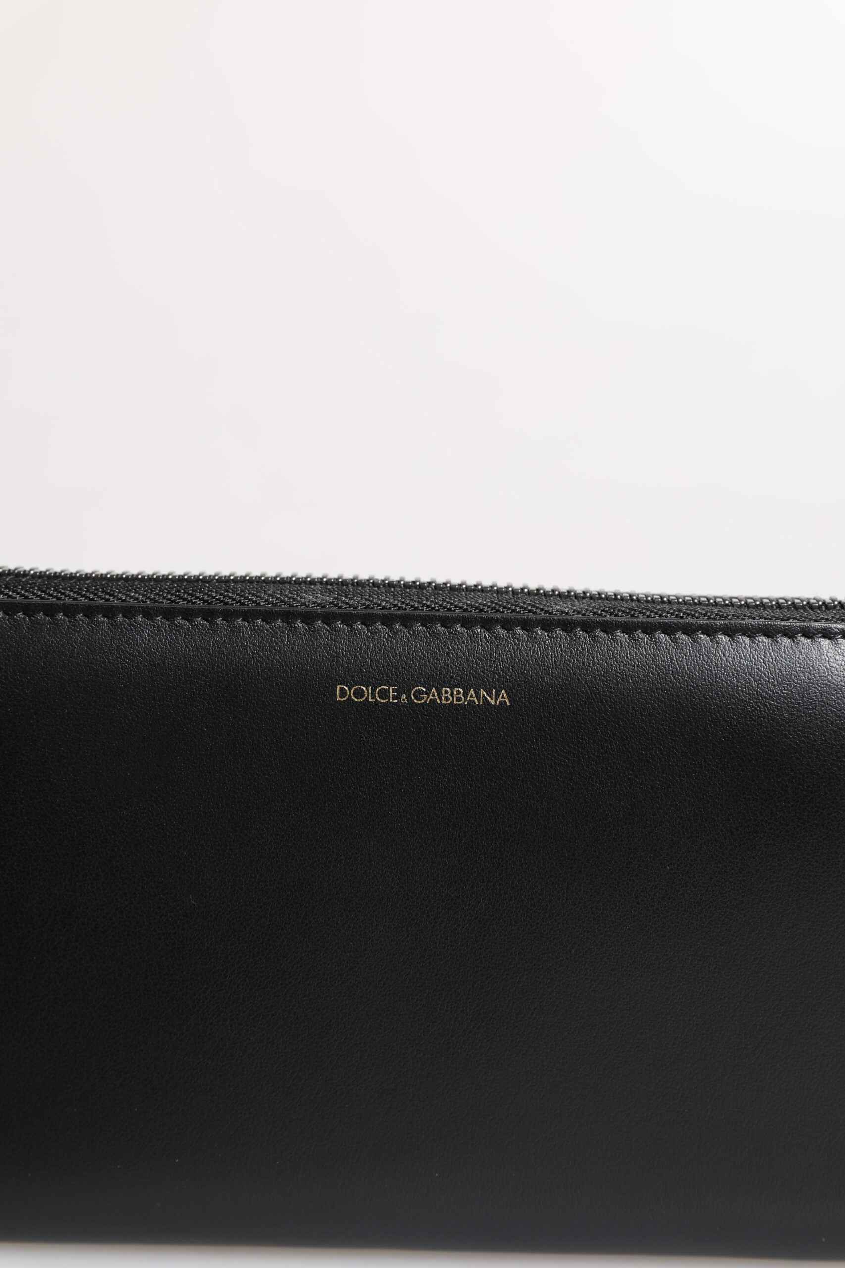 Dolce & Gabbana Black Blue Exotic Leather Embossed Continental Wallet