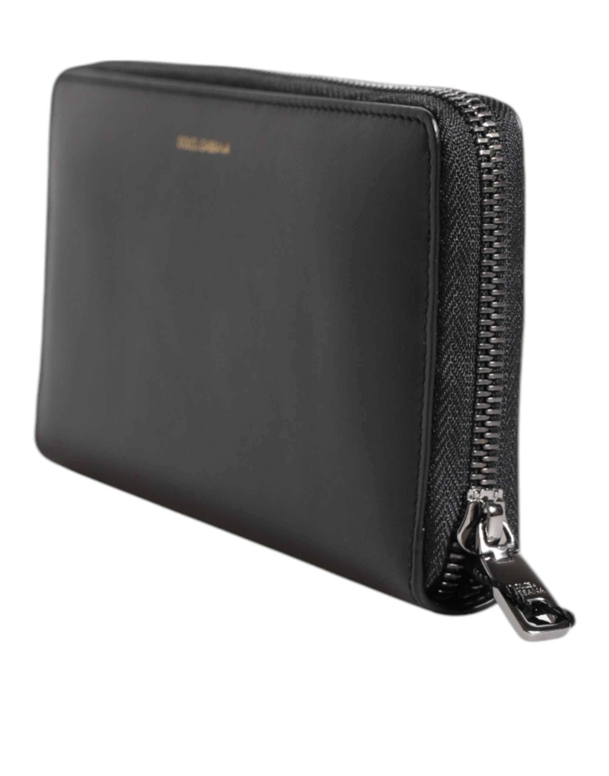 Dolce & Gabbana Black Blue Exotic Leather Embossed Continental Wallet