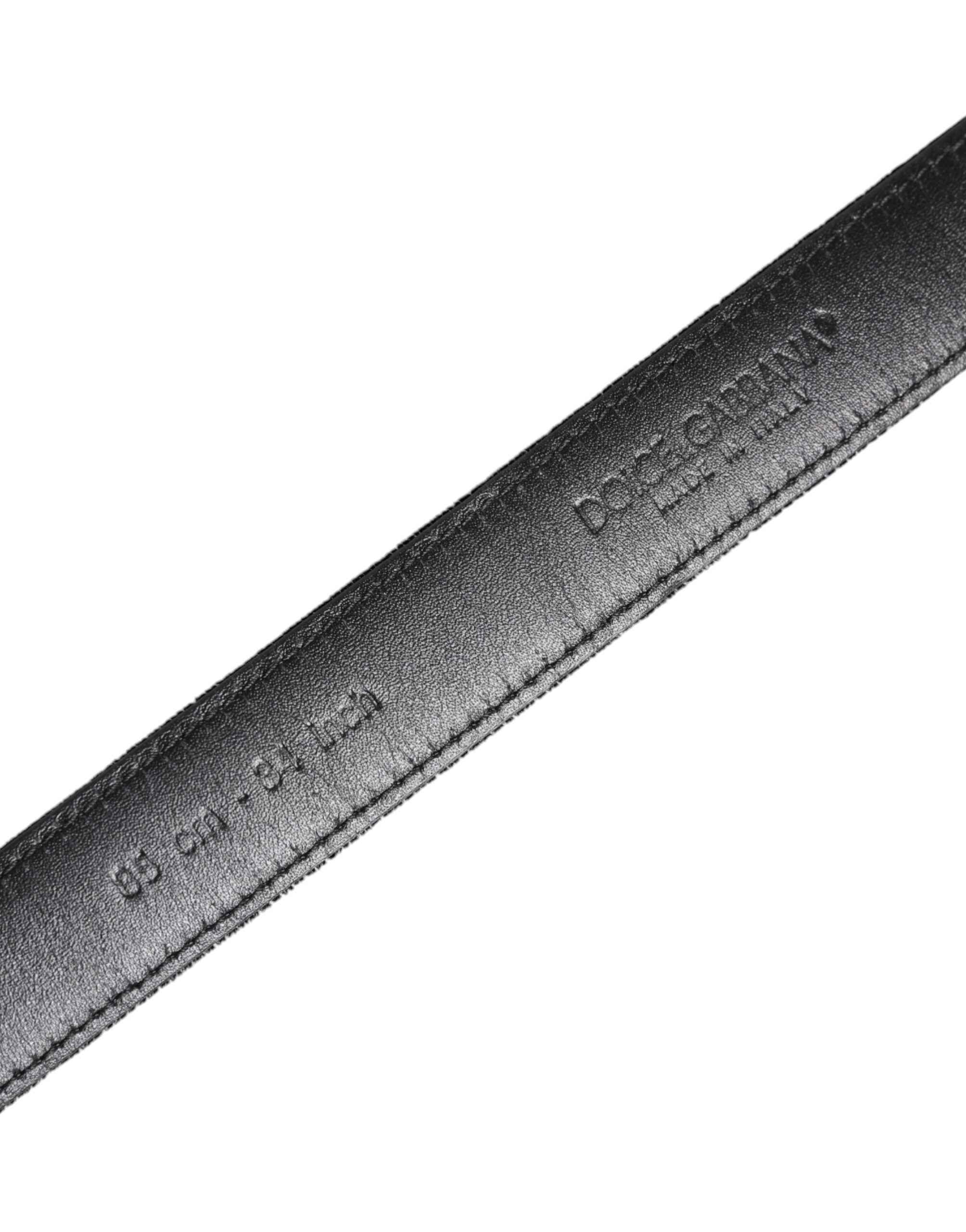 Dolce & Gabbana Black Leather Metal Buckle Classic Belt