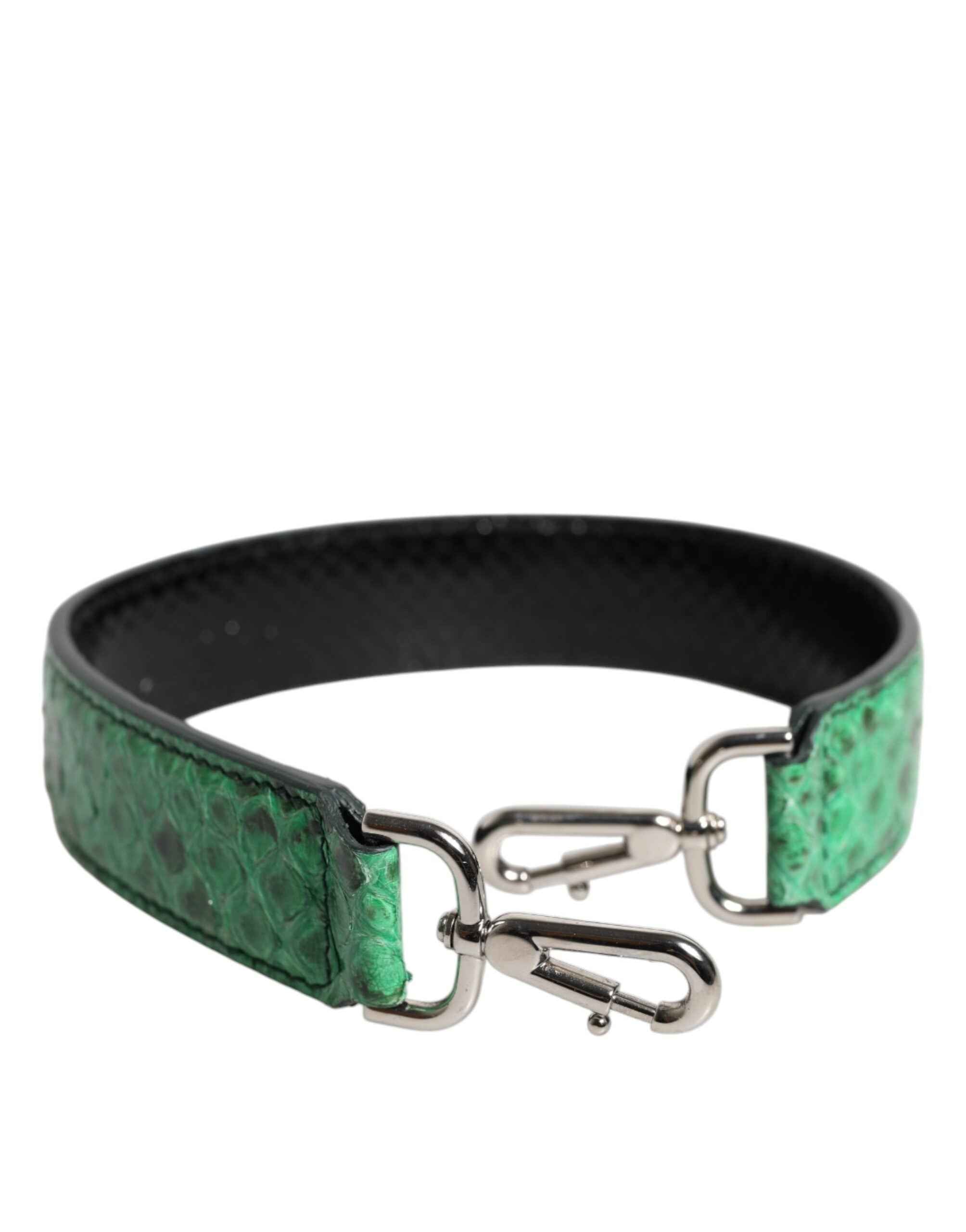 Dolce & Gabbana Black Green Exotic Leather Bag Shoulder Strap