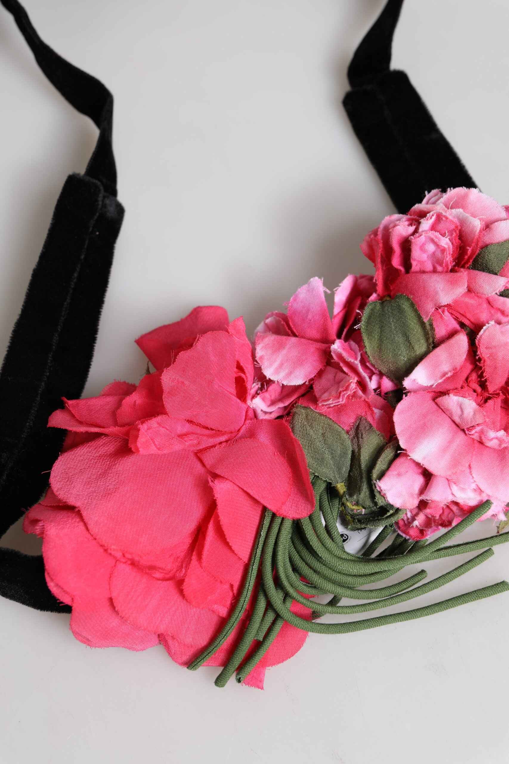 Dolce & Gabbana Multicolor Floral Applique Detail Tie Belt