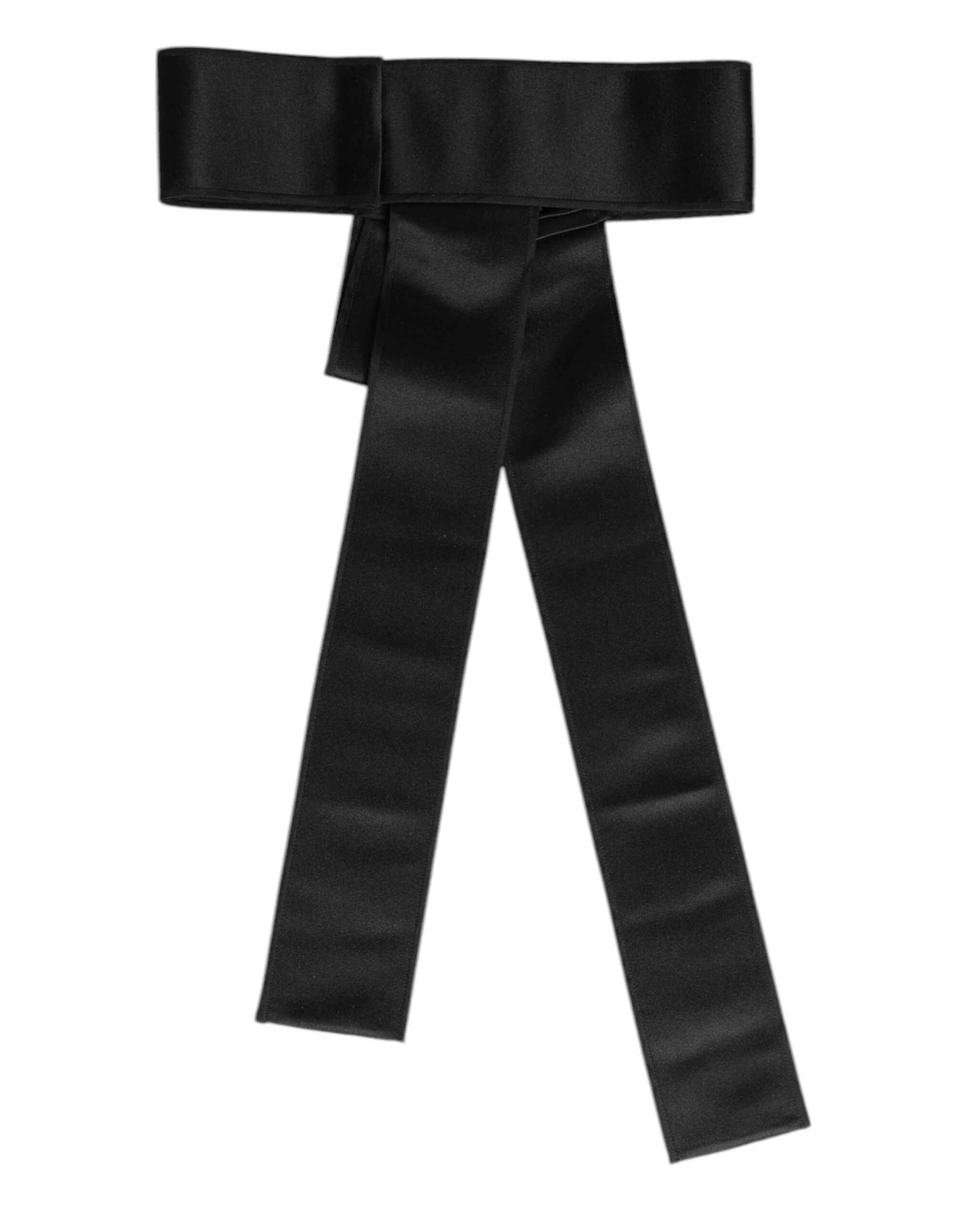 Dolce & Gabbana Black Satin Wide Waist Belt
