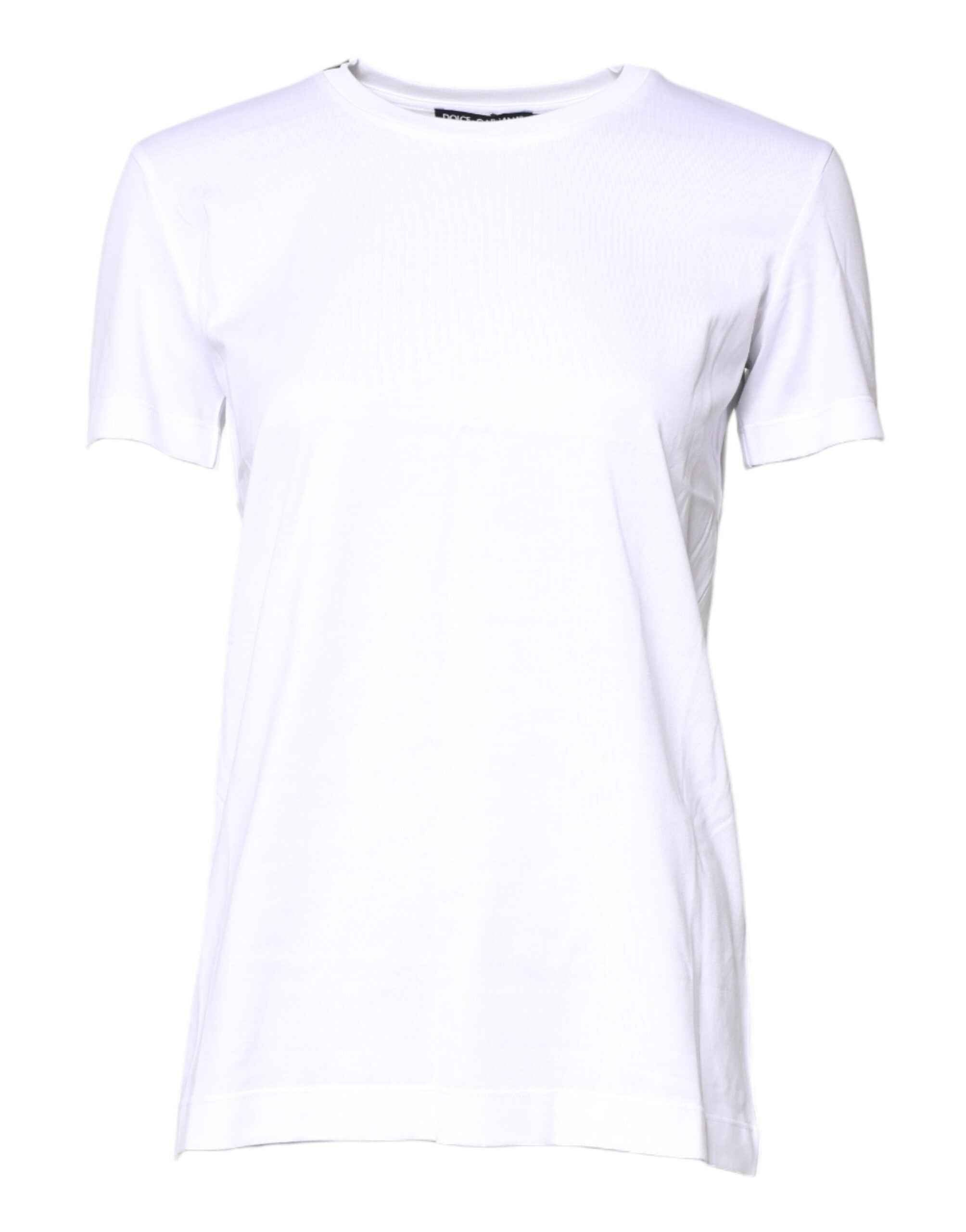 Dolce & Gabbana White Cotton Crew Neck Short Sleeves T-shirt