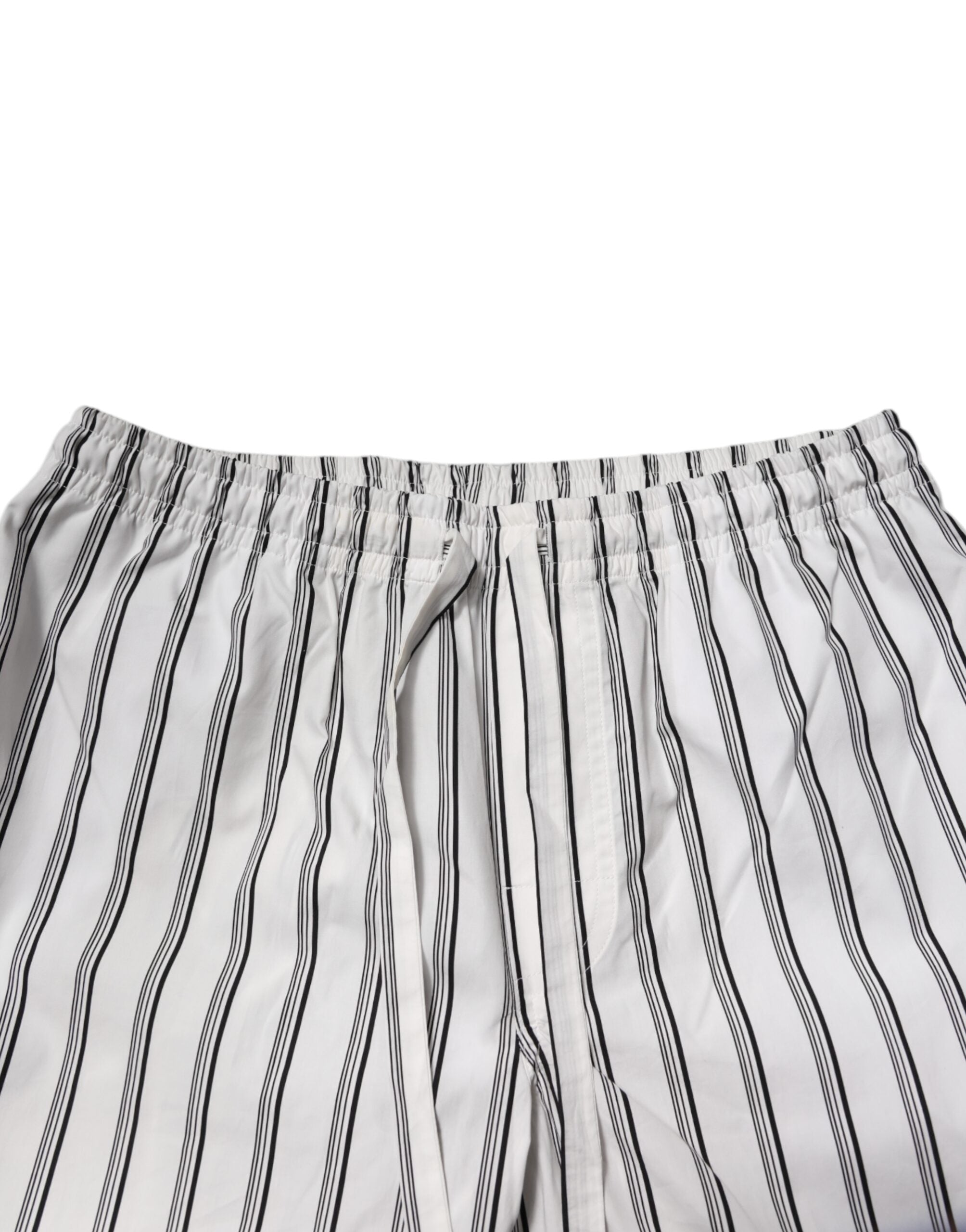 Dolce & Gabbana White Black Stripes Cotton Men Pajama Set Sleepwear