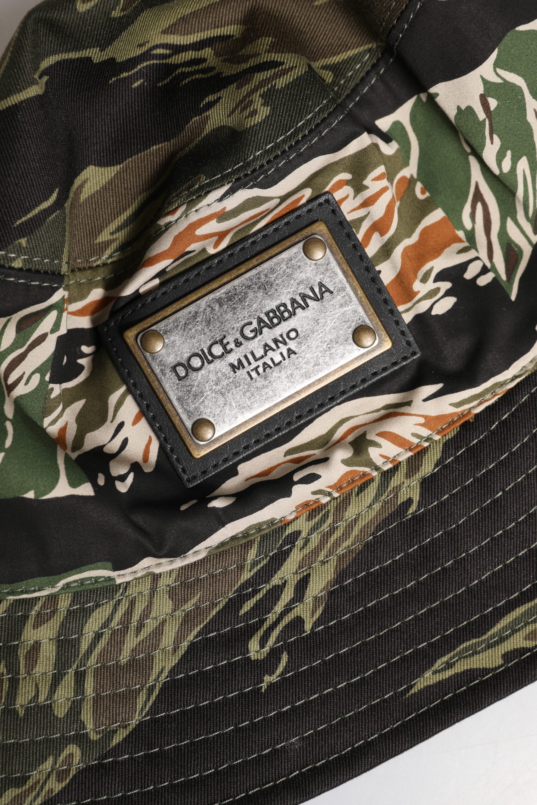 Dolce & Gabbana Multicolor DG Plaque Wide Brim Bucket Hat