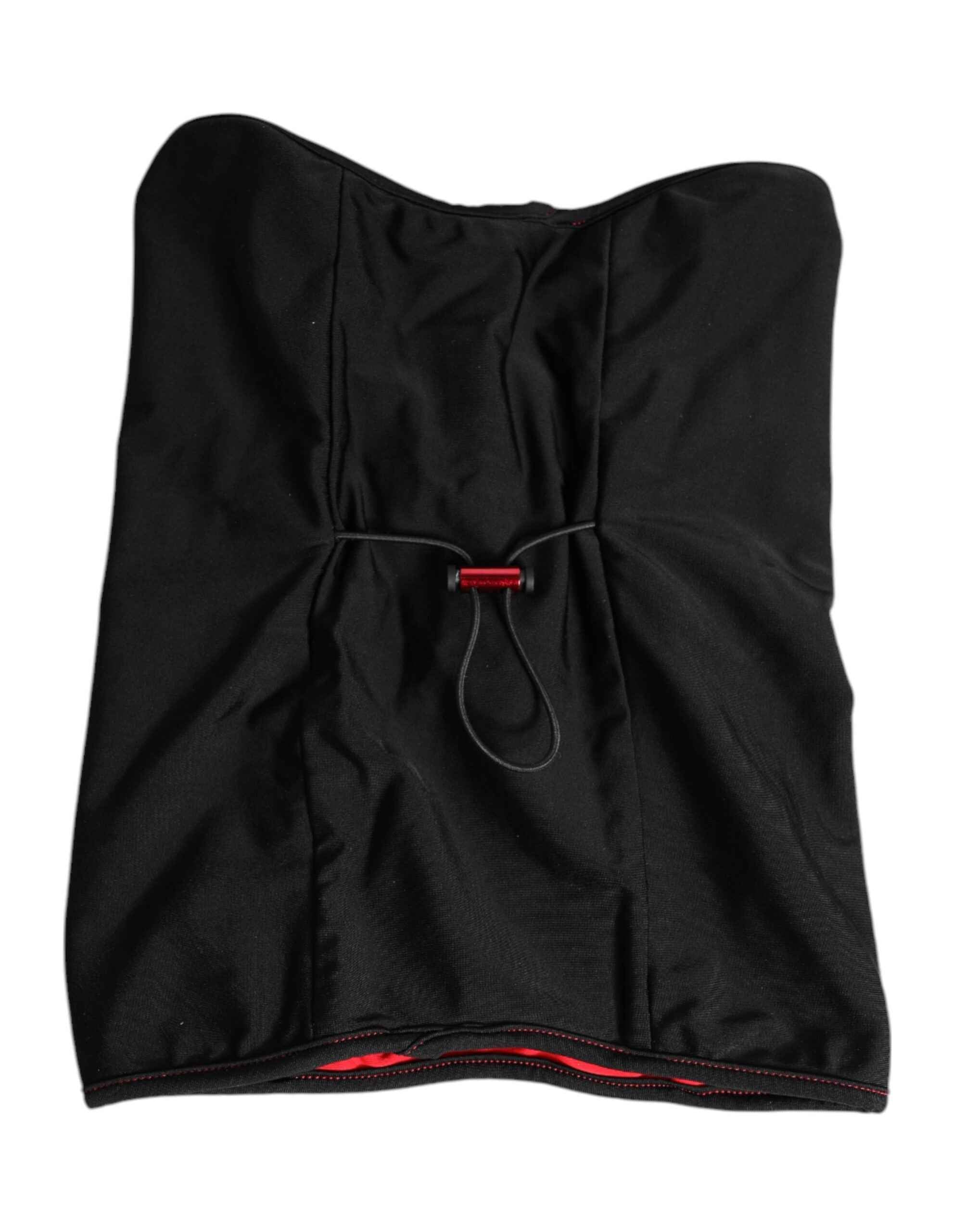 Dolce & Gabbana Black Nylon Knitted Neck Warmer Balaclava Scarf