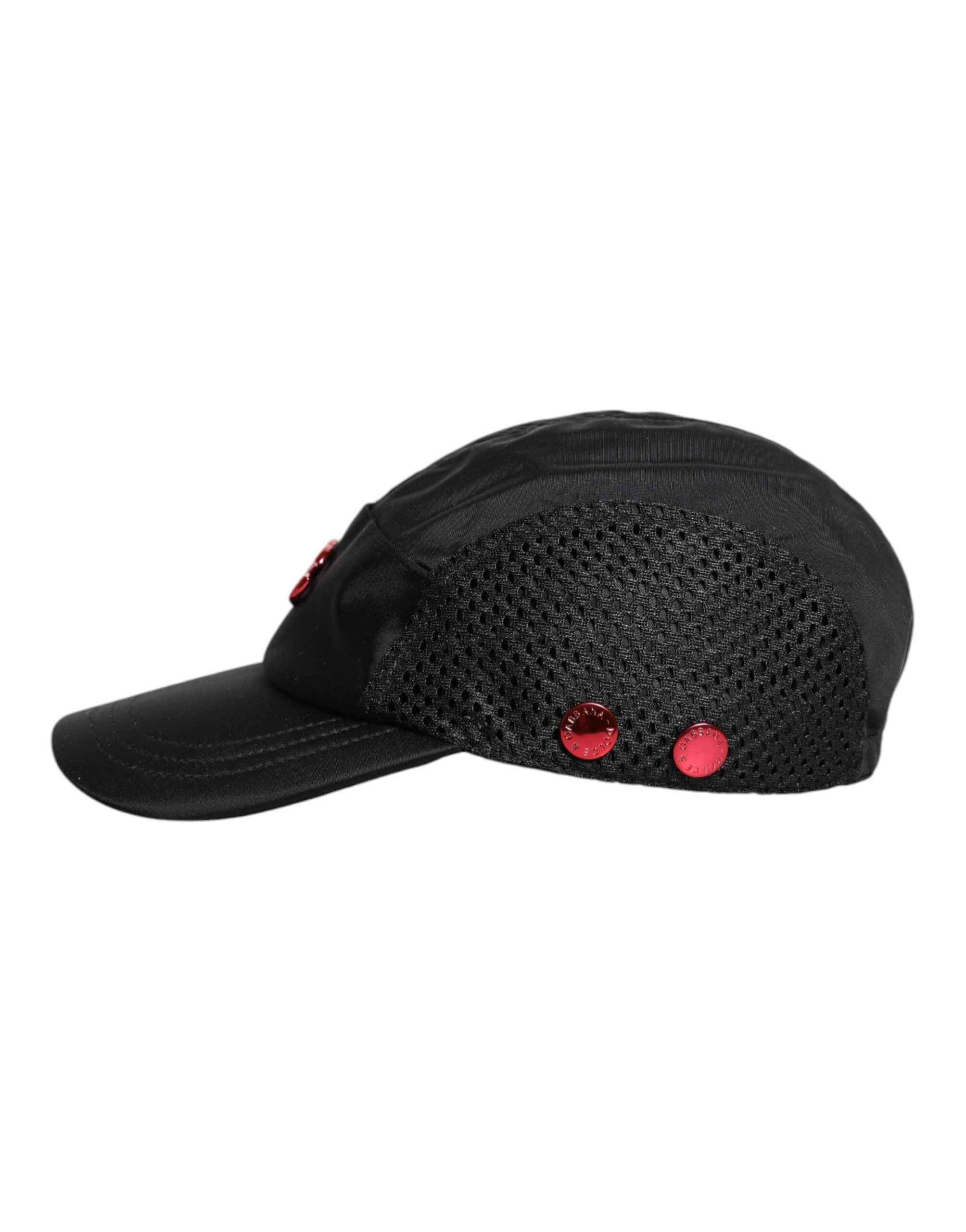 Dolce & Gabbana Black Nylon DG Logo 6 Panels Baseball Cap