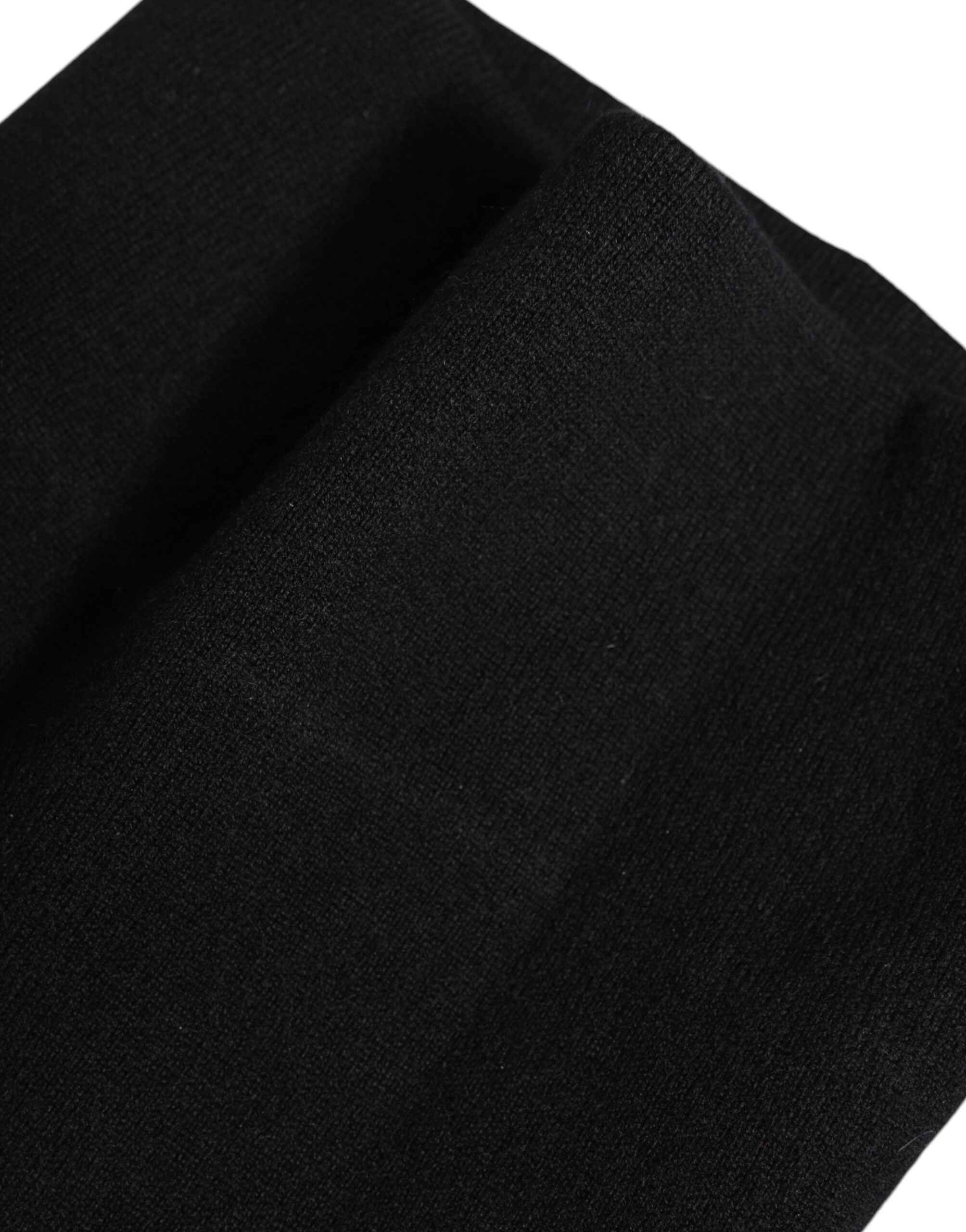 Dolce & Gabbana Black Cashmere Knitted Neck Warmer Foulard Scarf