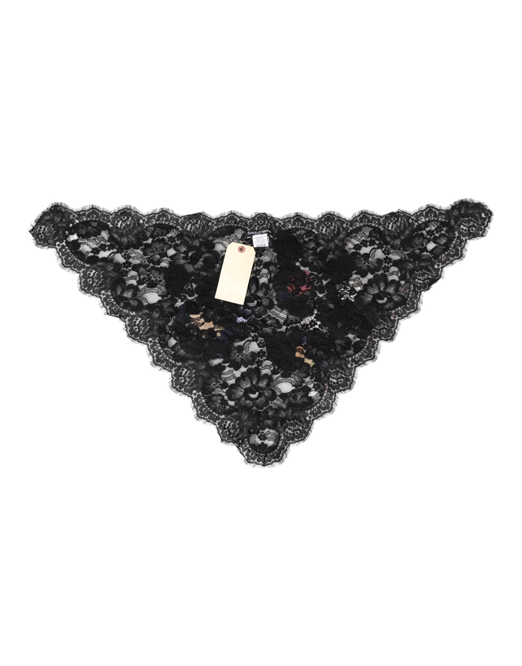 Dolce & Gabbana Black Lace Floral Applique Cotton Veil Hat