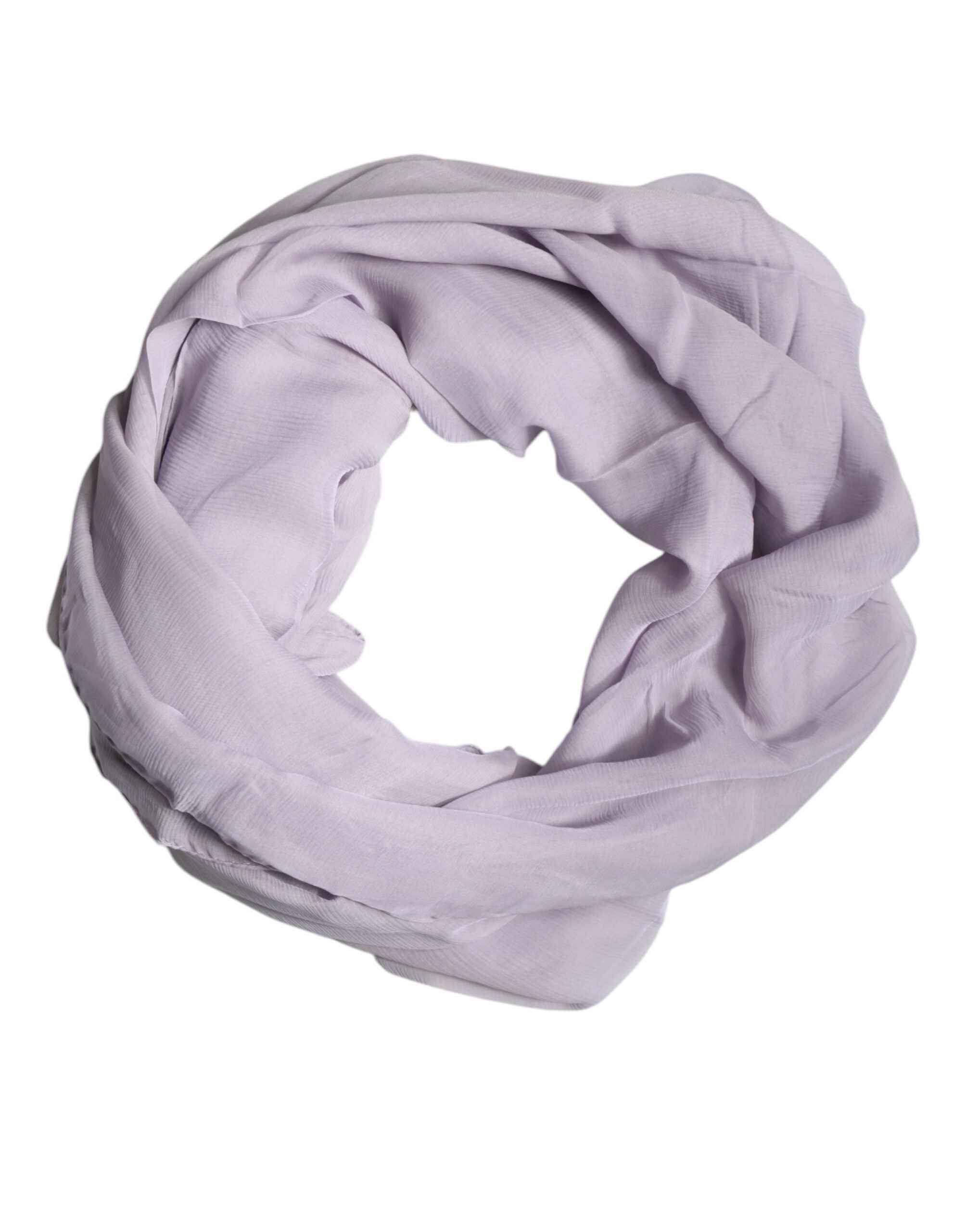 Dolce & Gabbana Purple Silk Rectangle Wrap Shawl Scarf