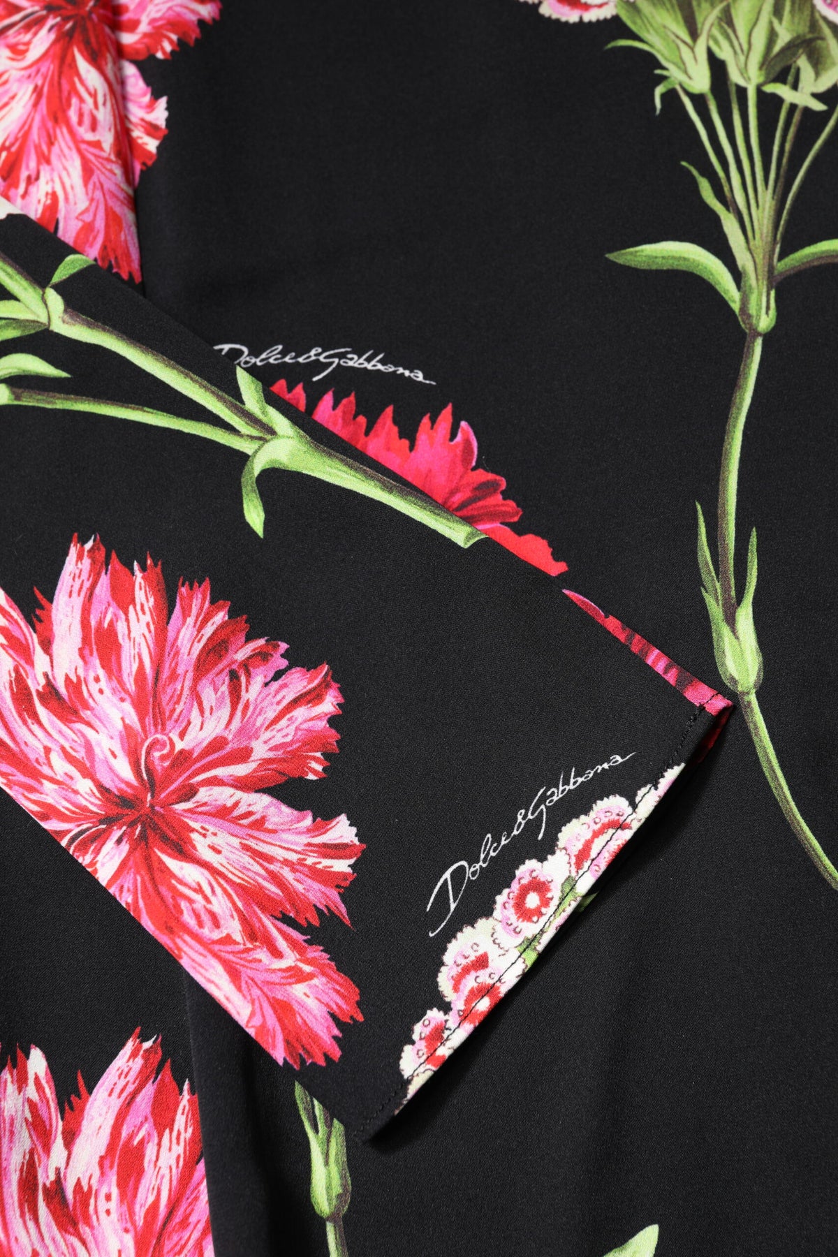 Dolce & Gabbana Black Floral Long Sleeve Women Blouse Top