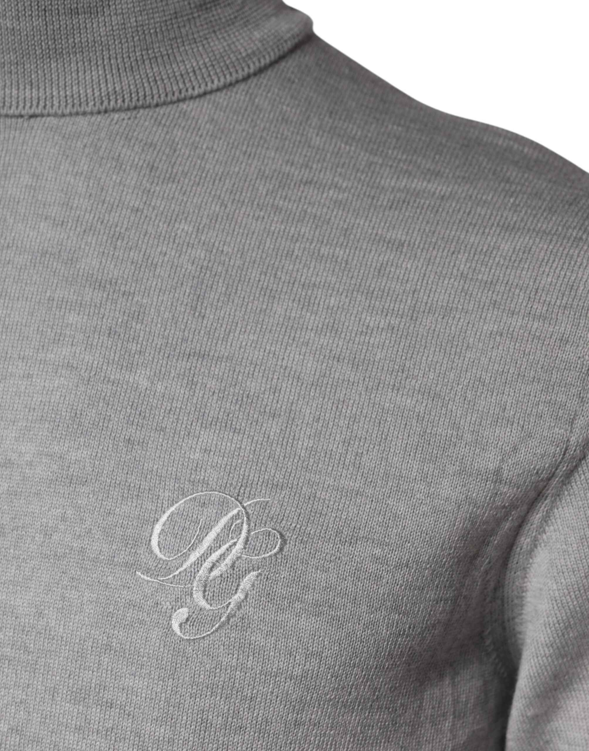Dolce & Gabbana Gray Wool Knitted Men Pullover Sweater