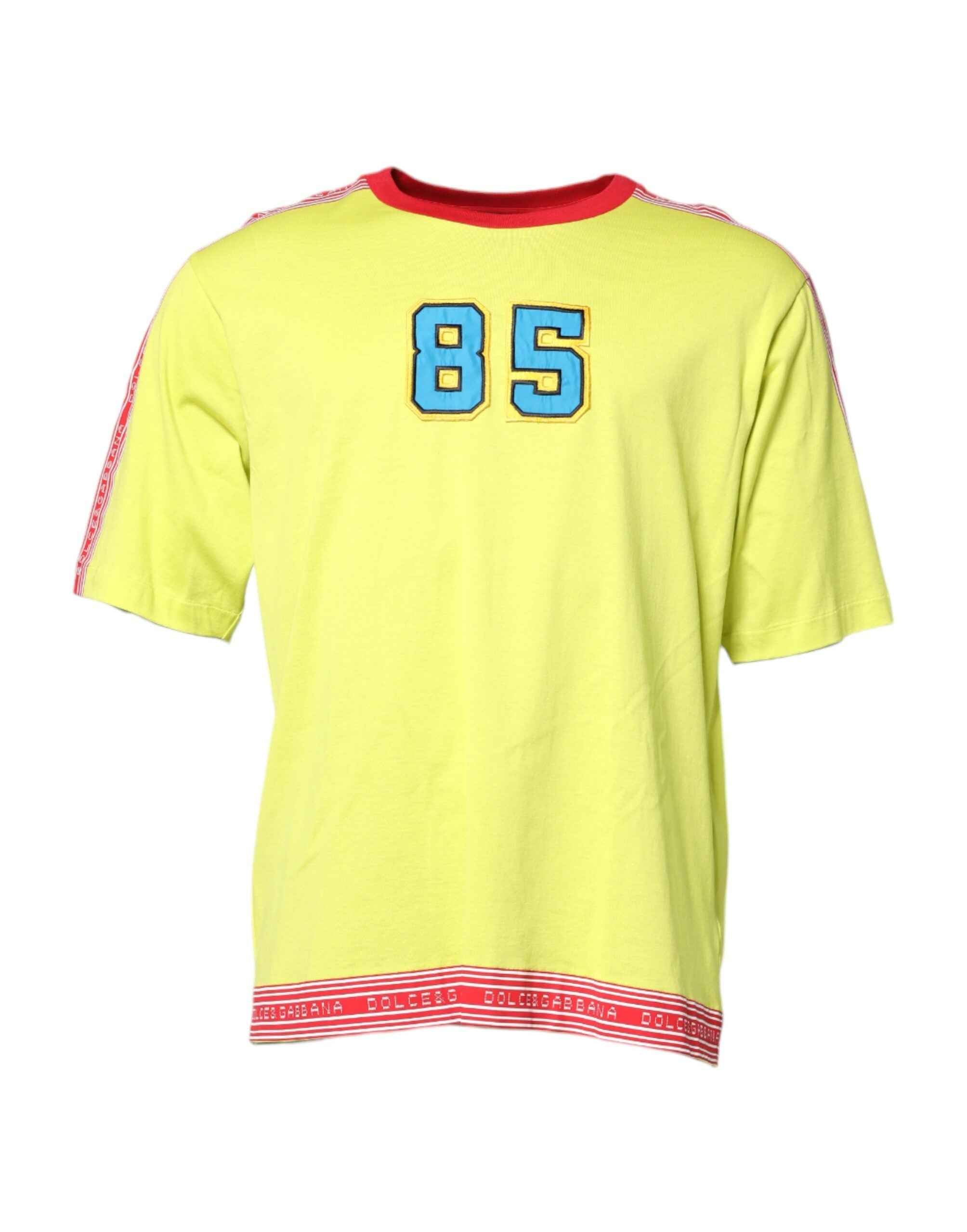 Dolce & Gabbana Green Cotton 85 Patch Crew Neck T-shirt