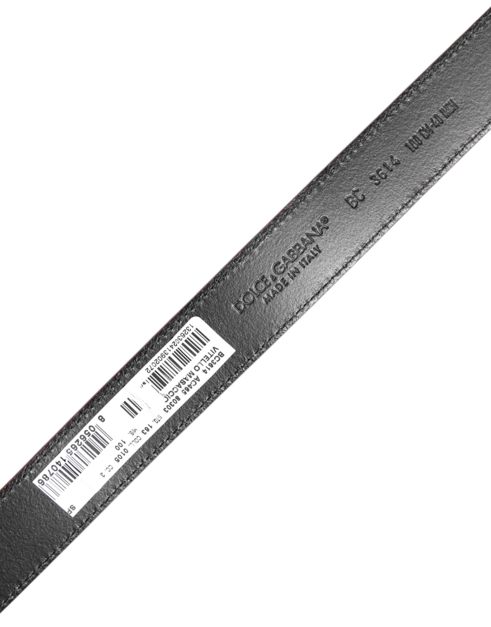 Dolce & Gabbana Red Leather Silver Tone Metal Buckle Belt