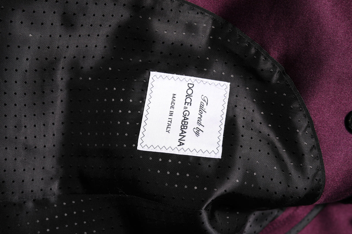 Dolce & Gabbana Dark Purple Silk 3Piece Single Breasted Suit