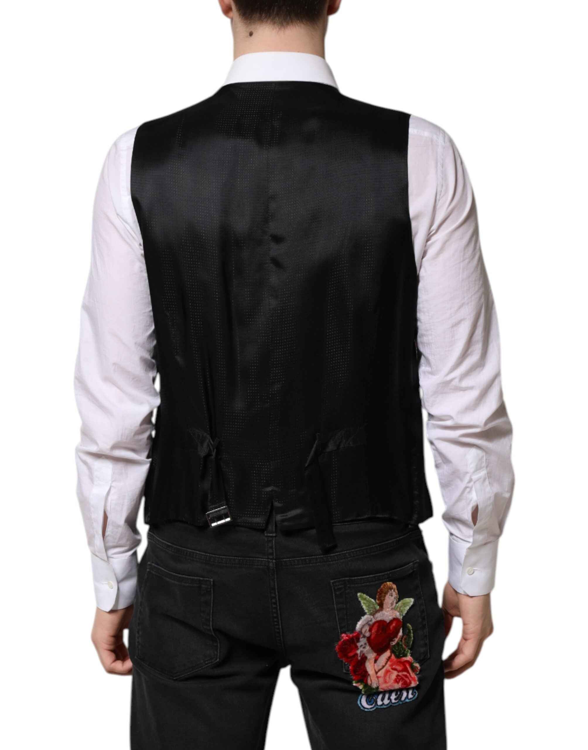 Dolce & Gabbana Purple Sequined Dress Formal Waistcoat Vest