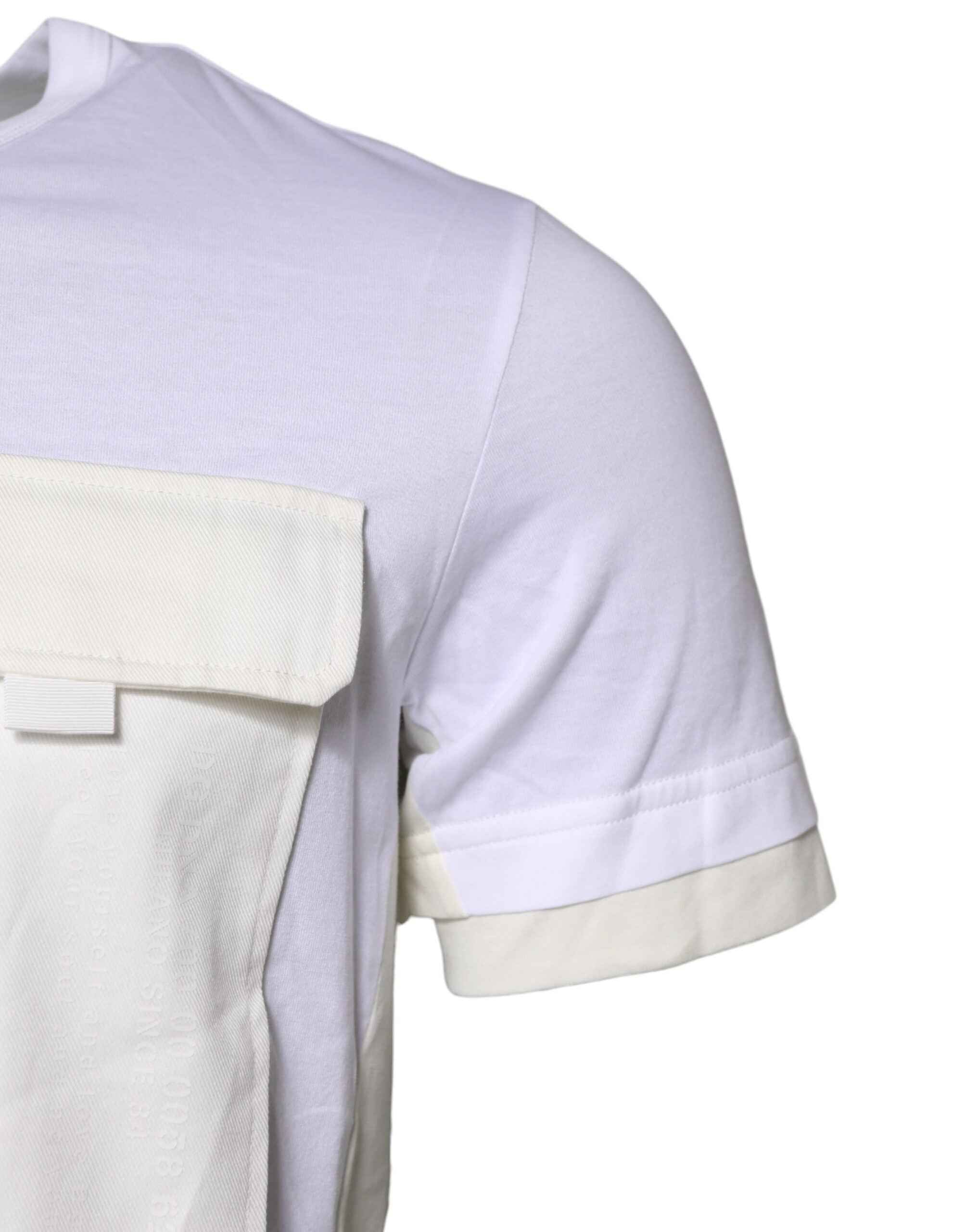 Dolce & Gabbana White Cotton Pocket Short Sleeves T-shirt