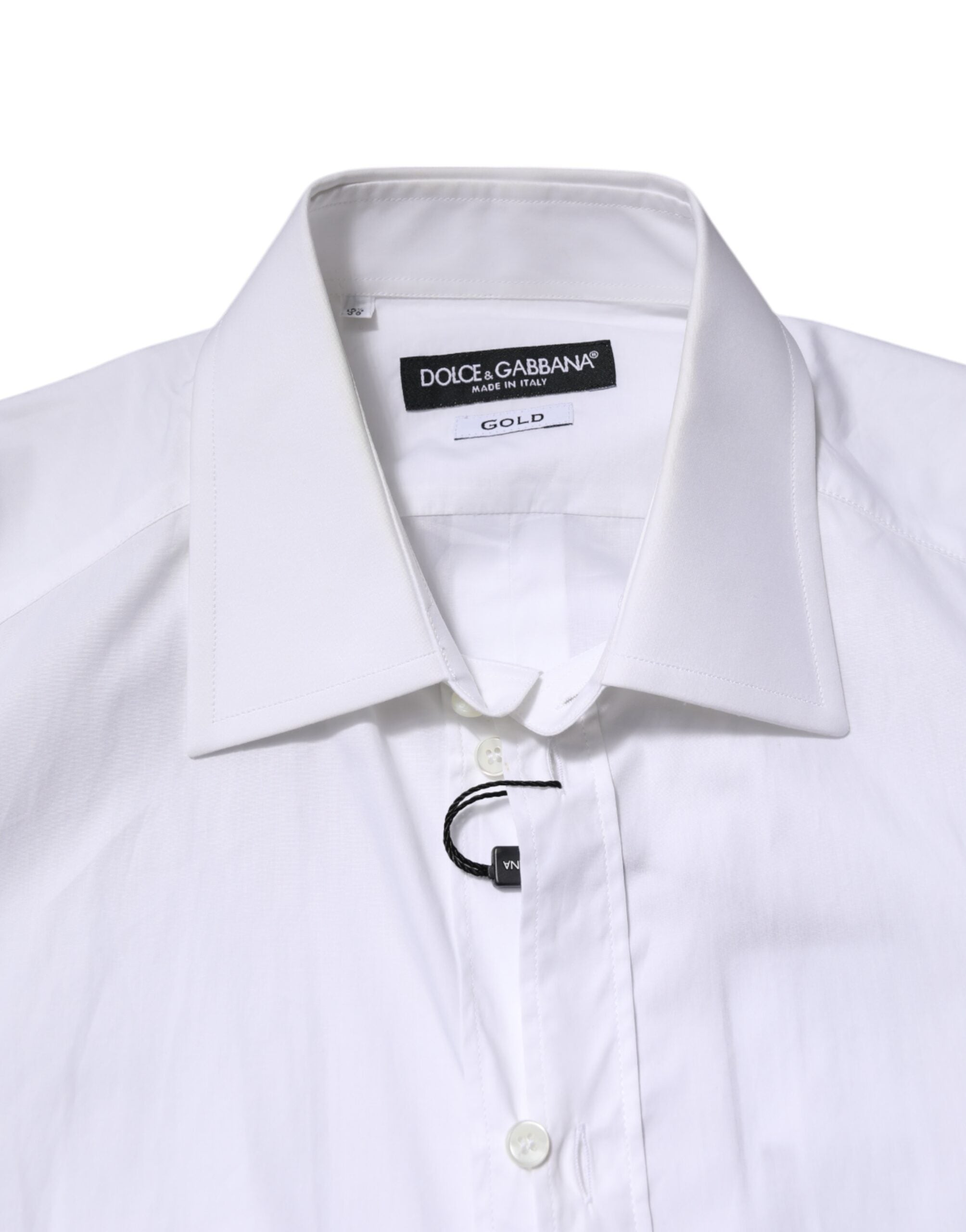 Dolce & Gabbana White GOLD Long Sleeves Dress Formal Shirt