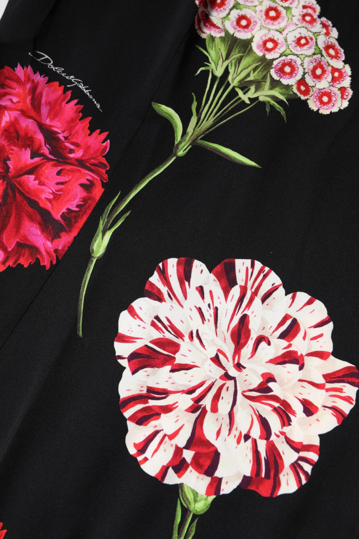 Dolce & Gabbana Black Floral Print Sleeveless Tank Blouse Top