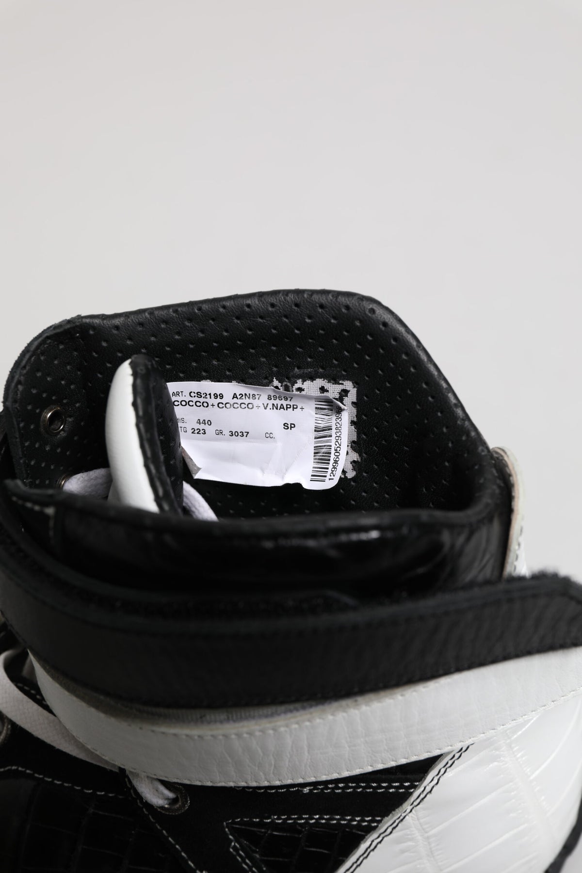 Dolce & Gabbana Black White Leather High Top Sneakers Shoes