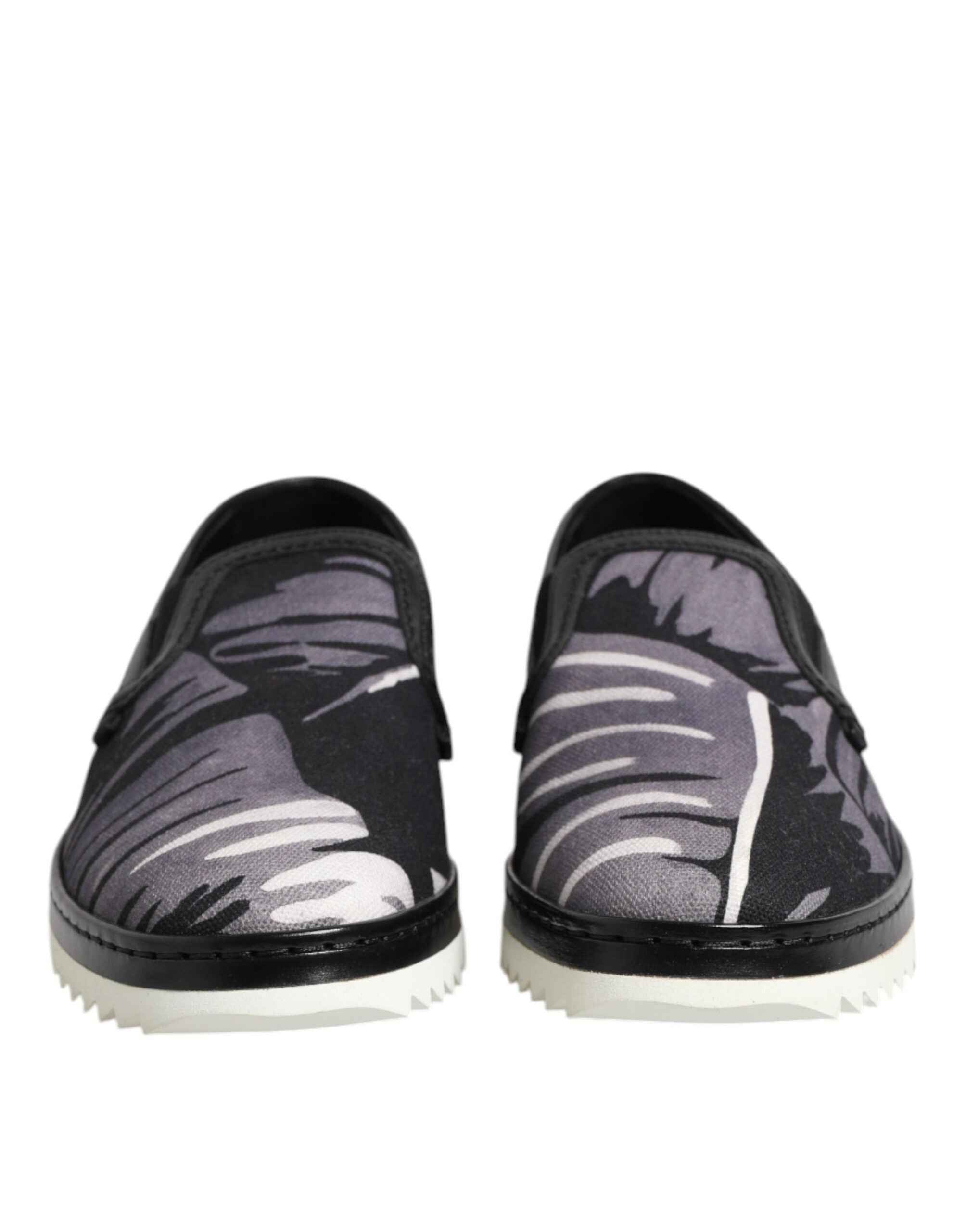 Dolce & Gabbana Black Tropical Slip On Men Sneakers Shoes