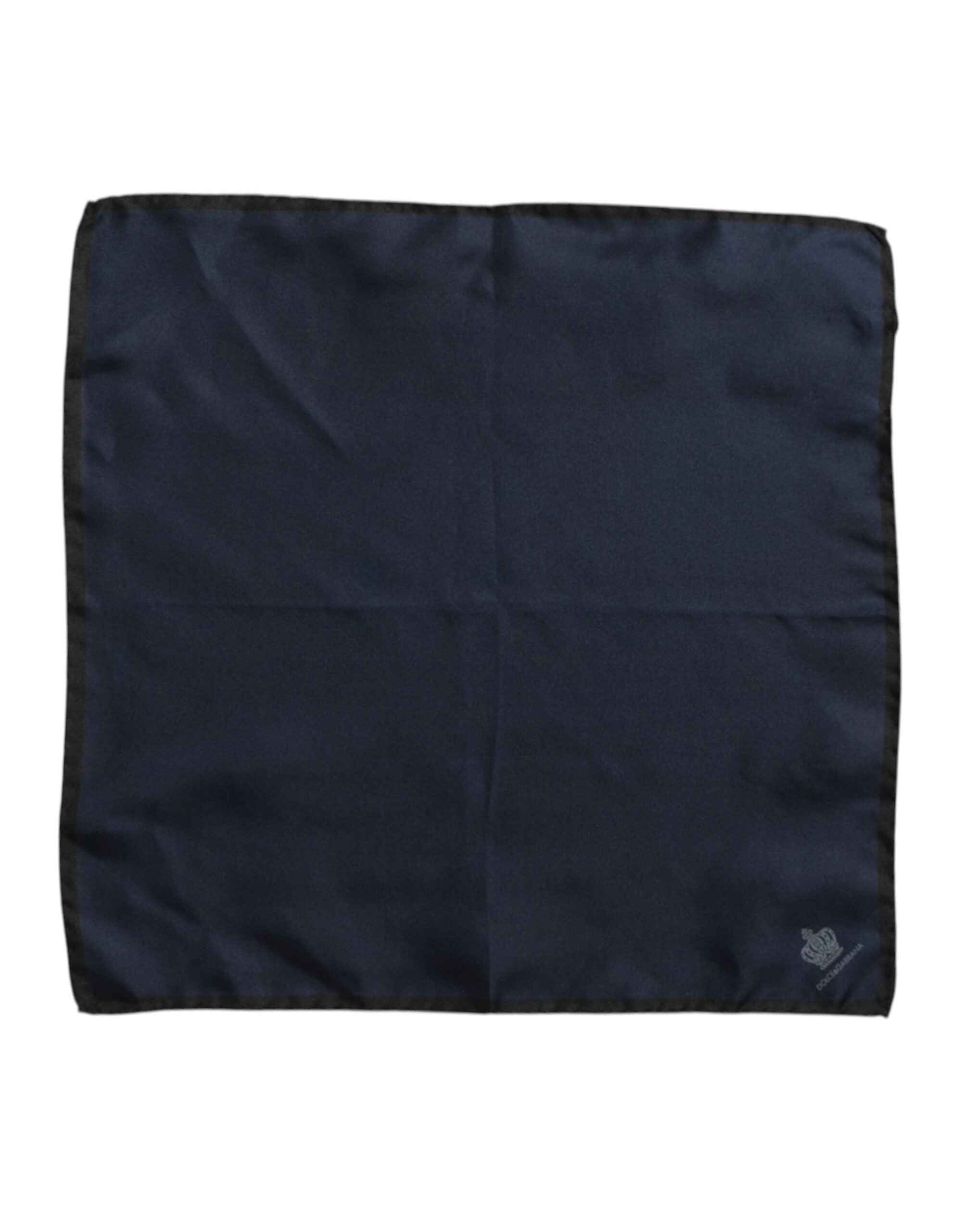 Dolce & Gabbana Blue DG Crown Silk Square Men Foulard Scarf